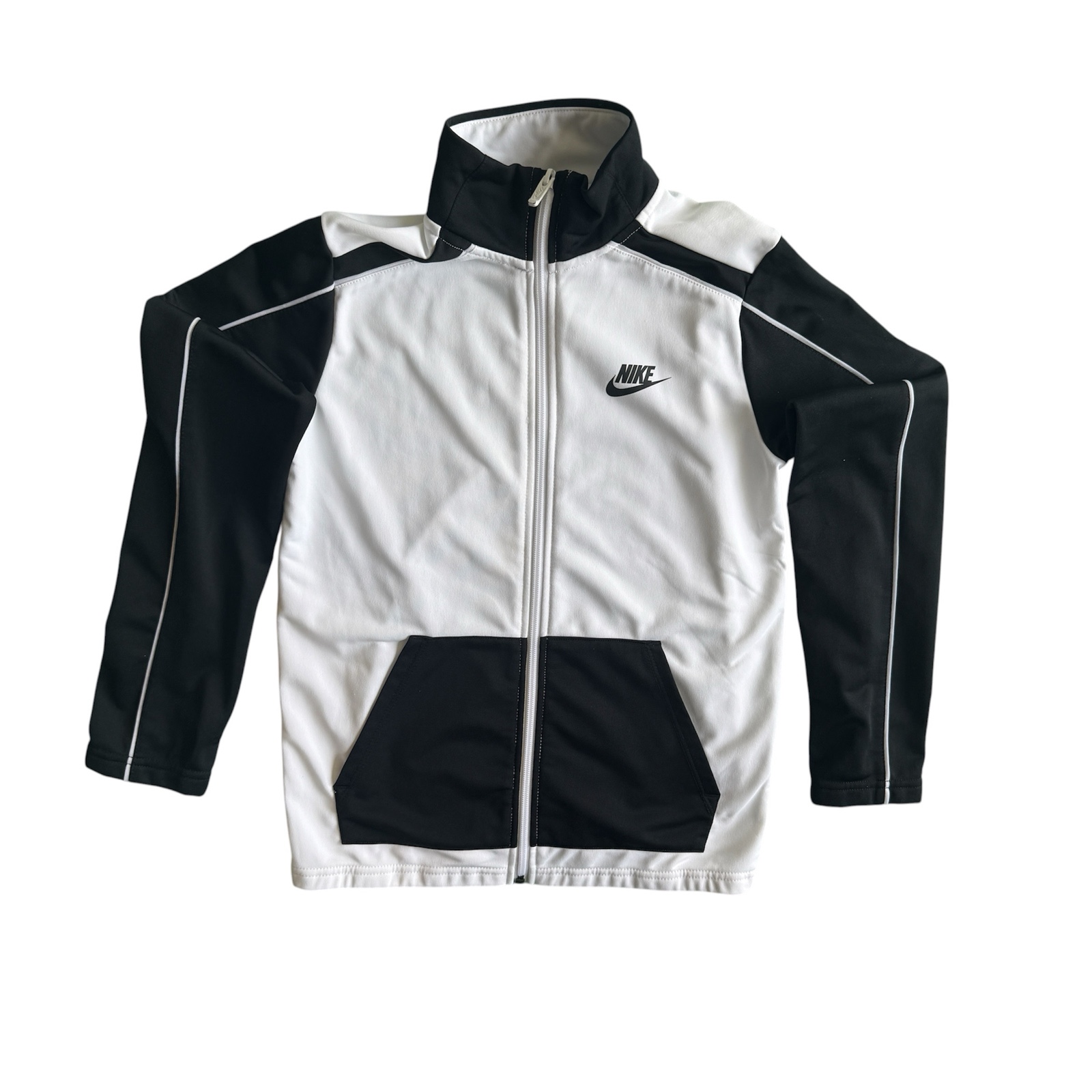 Nike Kids' Black & White Track Jacket Medium 137-147 cm Polyester