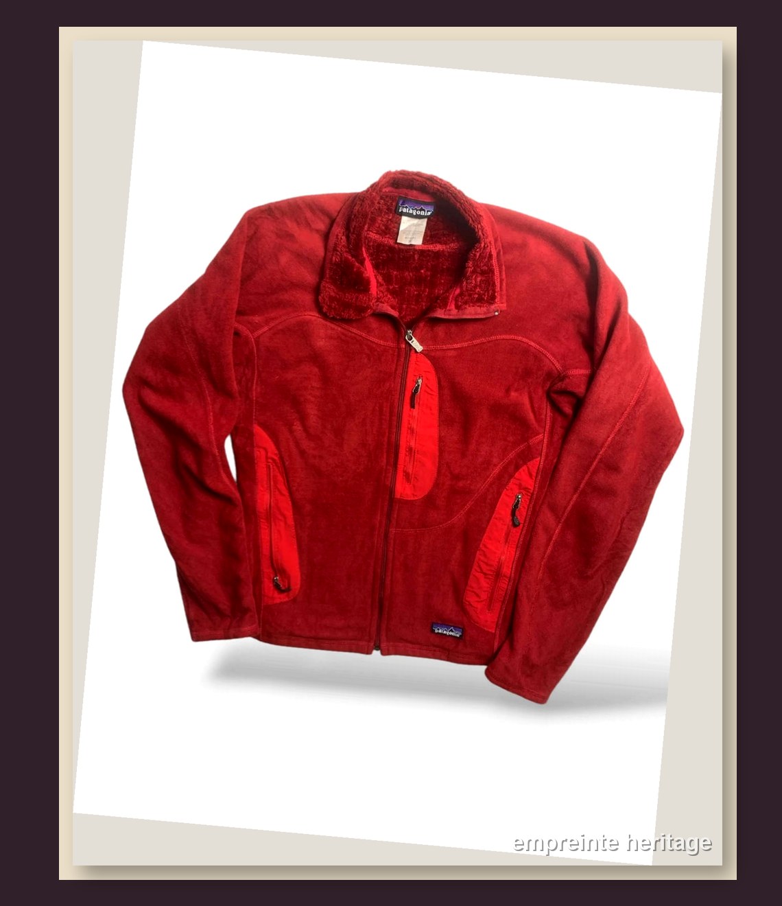 Patagonia Rouge Polartec Fleece Zippée Femme - taille Medium