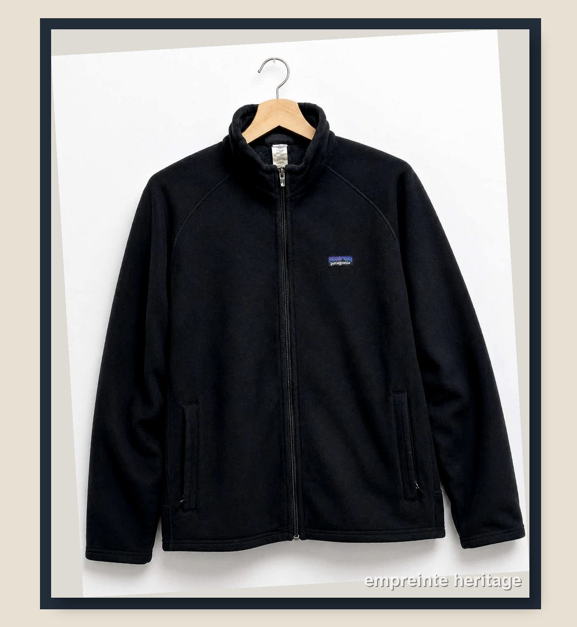 Patagonia Veste Polaire Noire Full-Zip Manches Longues - taille Large