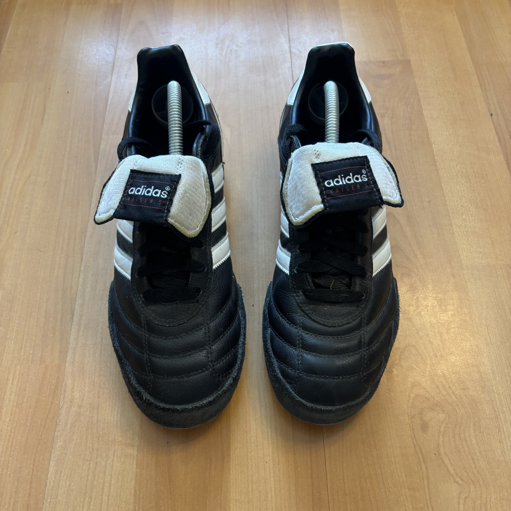 Adidas Black & White Kaisers Soccer Shoes UK 9