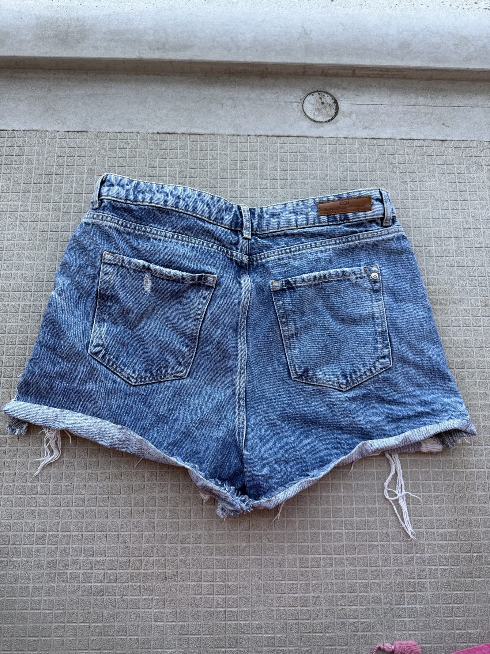 Sexy Blue Denim high waisted Distressed Shorts Large image 3