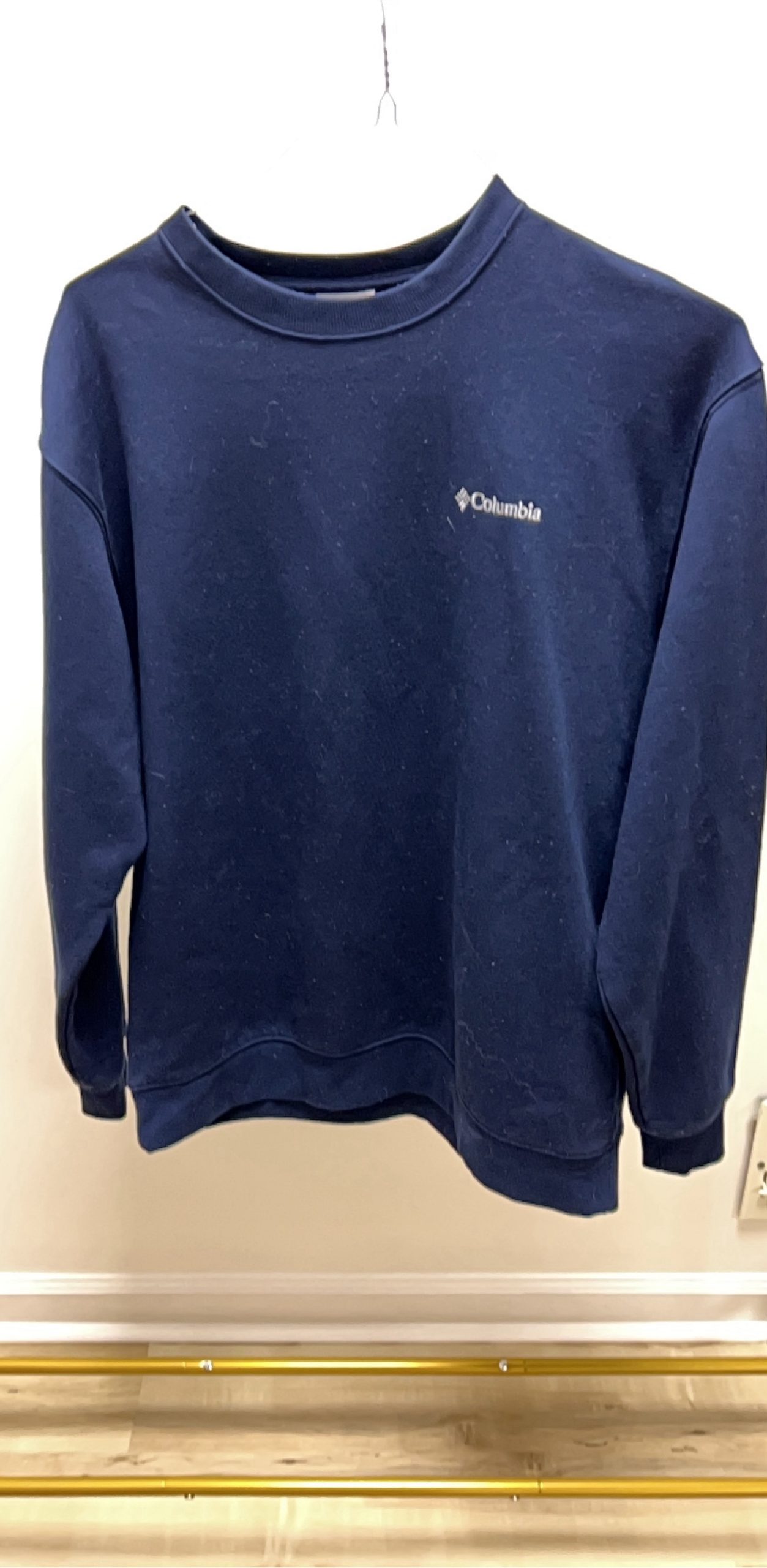 Columbia Navy Blue Crewneck Sweatshirt Large Cotton-Polyester