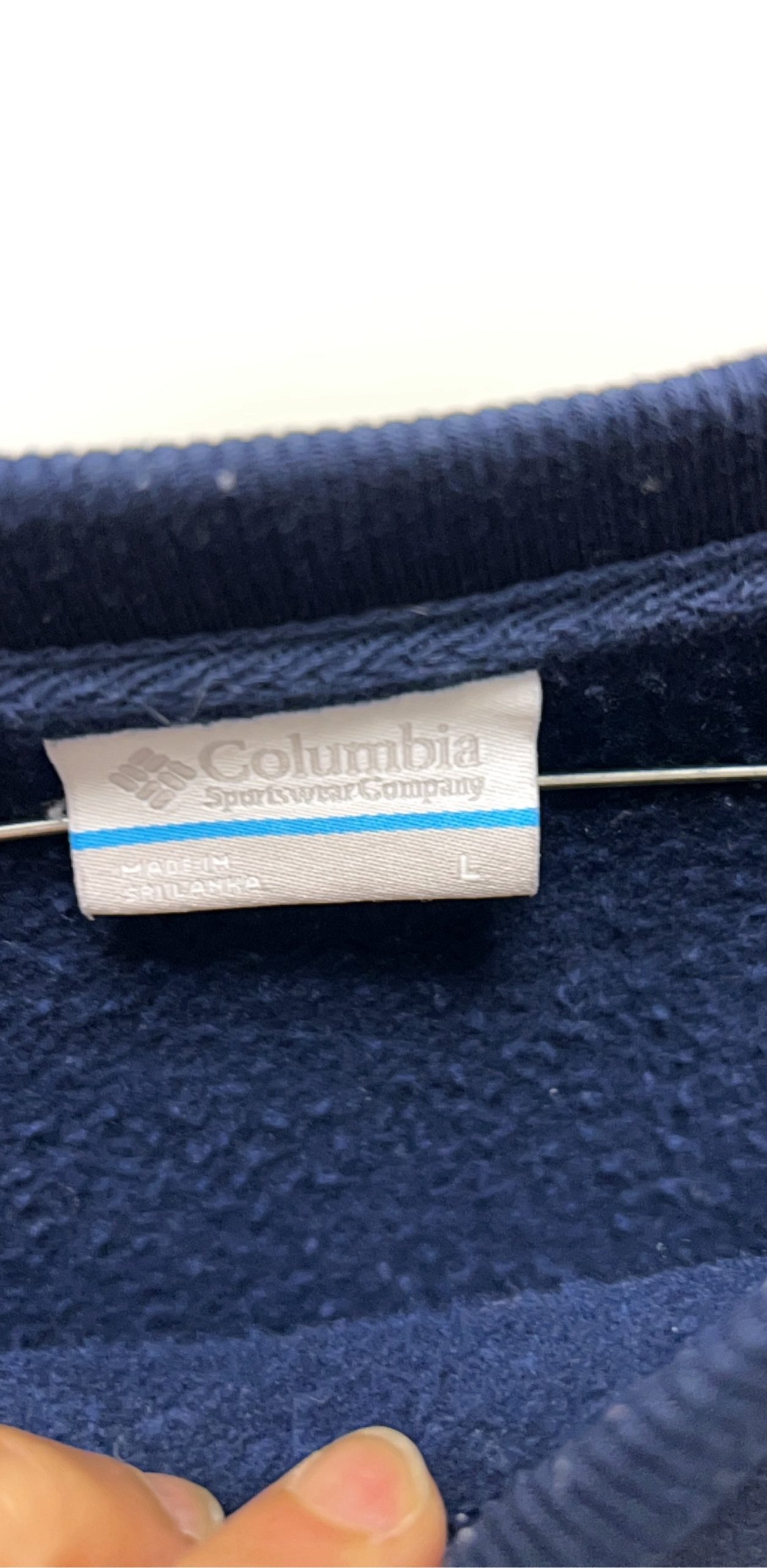 Columbia Navy Blue Crewneck Sweatshirt Large Cotton-Polyester image 2