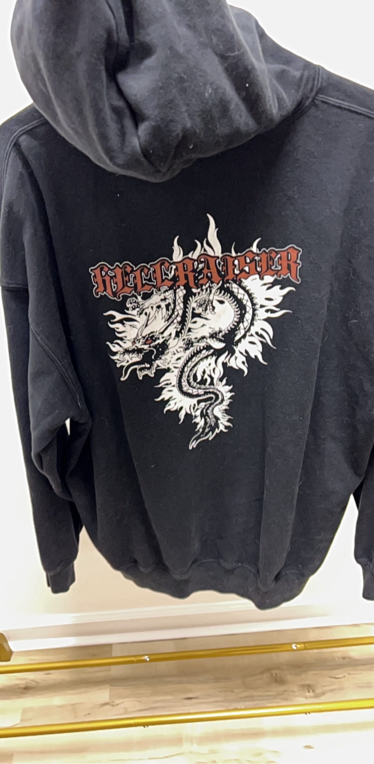 Brandy Melville Black Hellraiser Hoodie Large Cotton Blend image 2