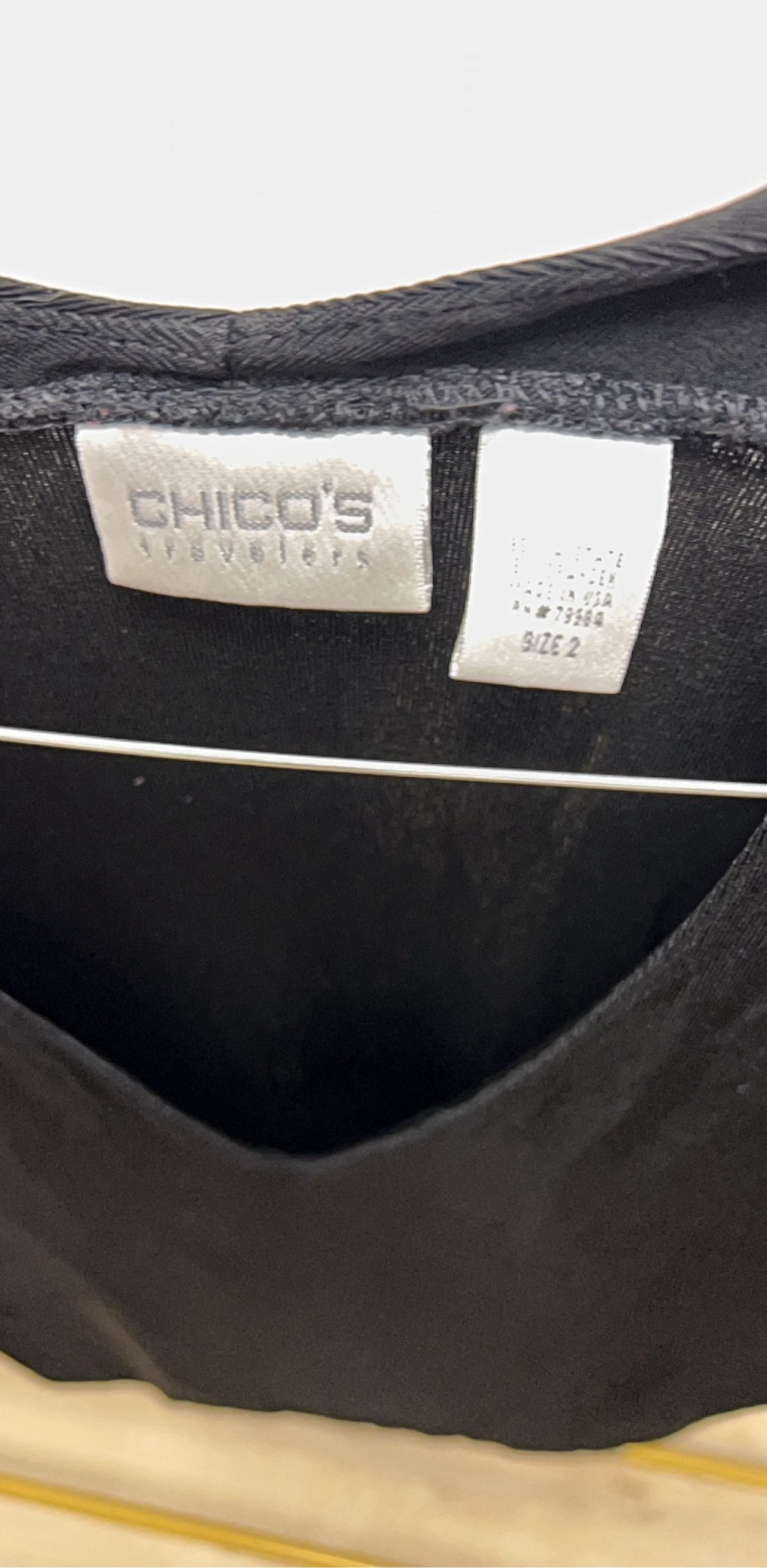 Chico's Women's Black V-Neck Tank Top Size 2 image 2