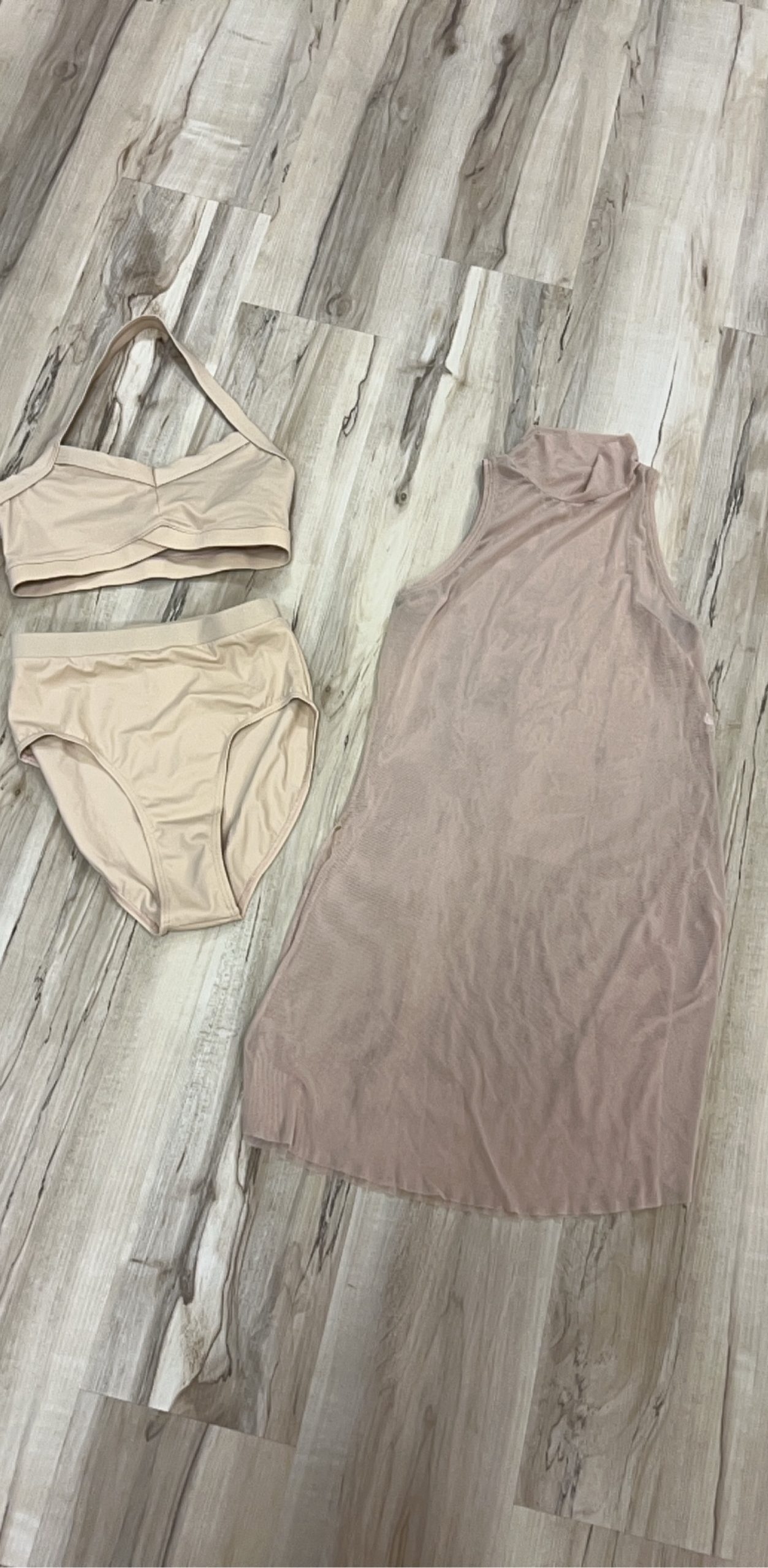 Balera Nude Women's Lingerie dance Set Small Nylon Spandex