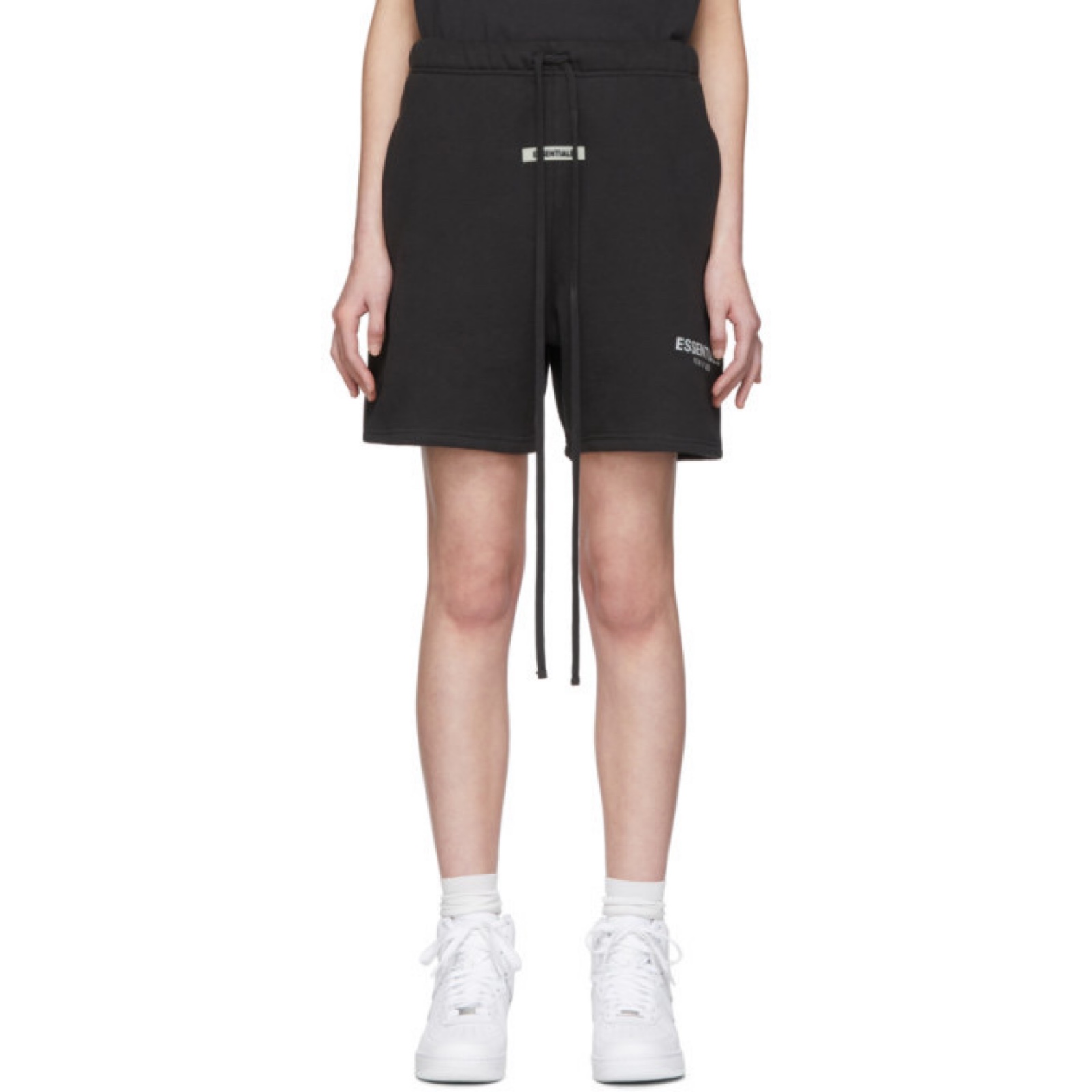 Fear of God Essential Black Logo Sweat Shorts XS image 4