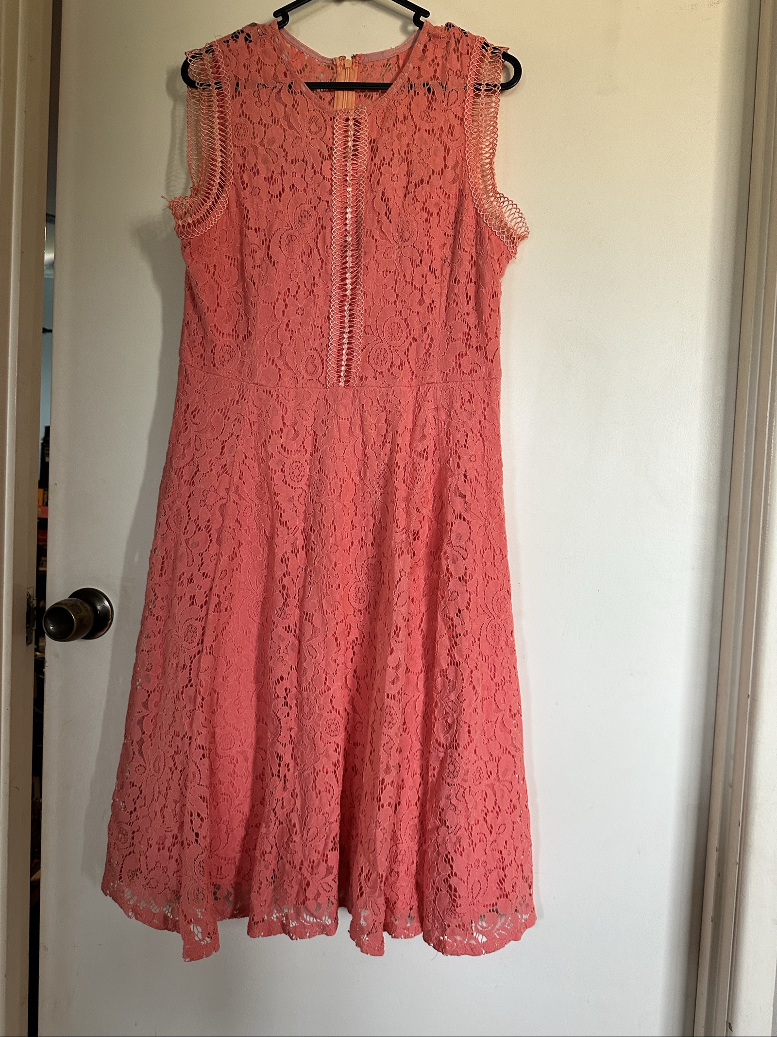 Jessica Howard Coral Lace Dress 12 Women's Sleeveless