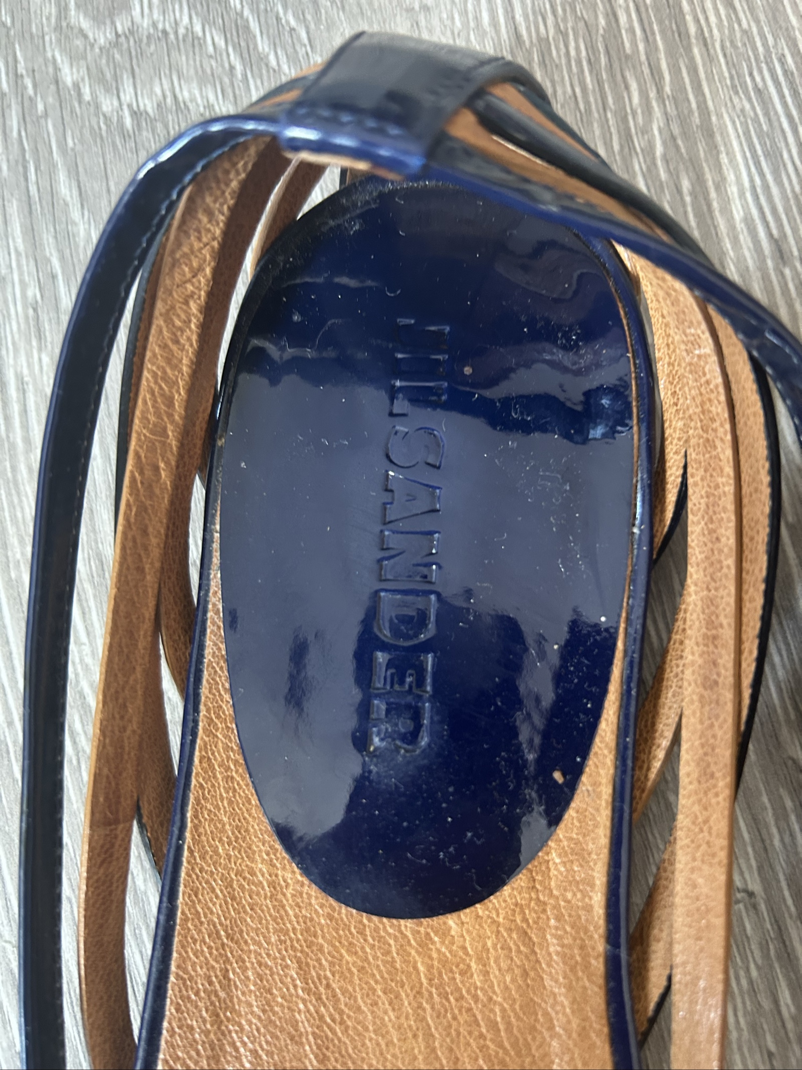 Jil Sander Navy & Brown Leather Slingback Flats UK 5 image 2