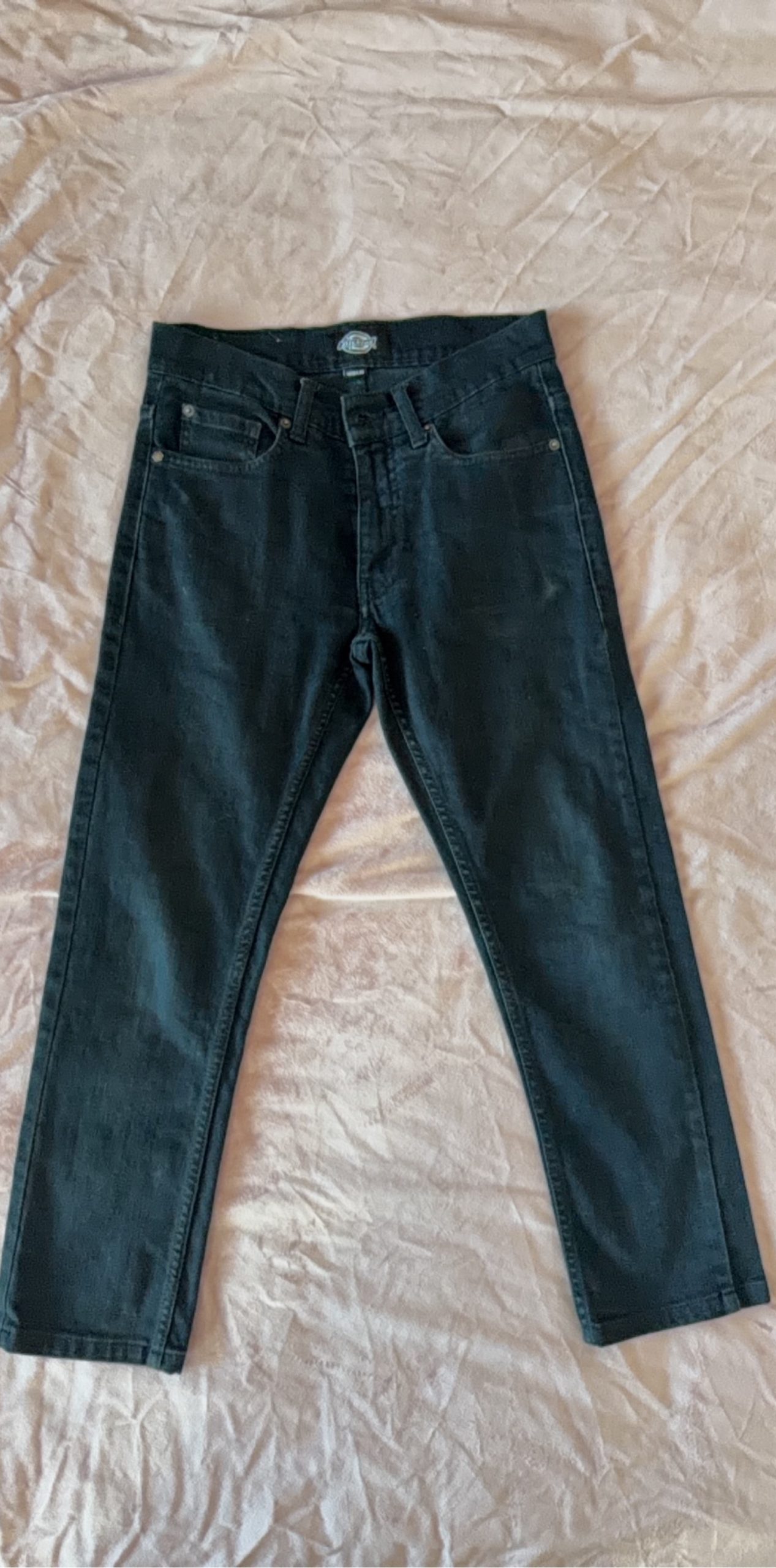 Retro Dickies Black Denim Jeans W28 L30 Slim Fit