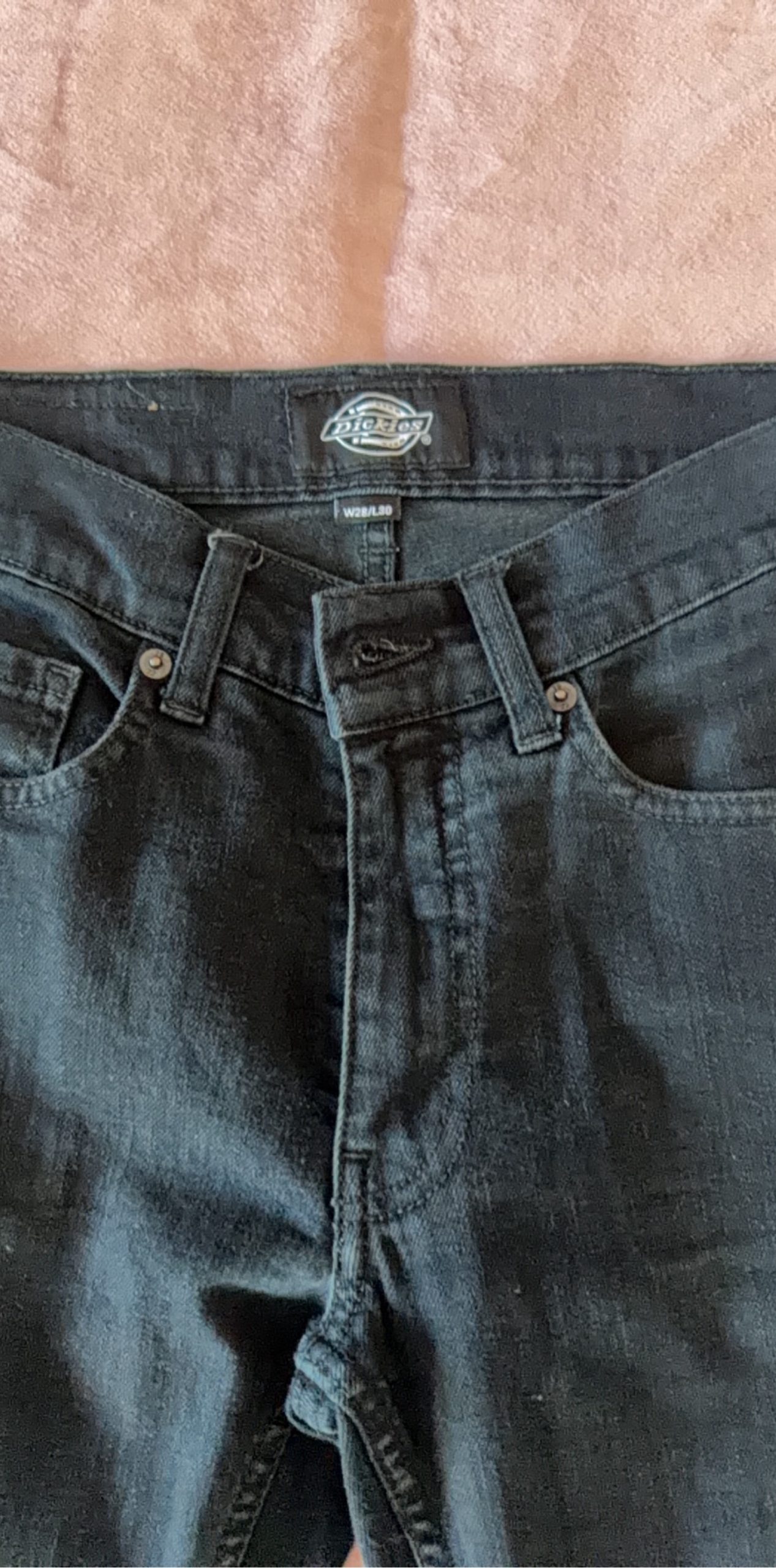 Retro Dickies Black Denim Jeans W28 L30 Slim Fit image 2