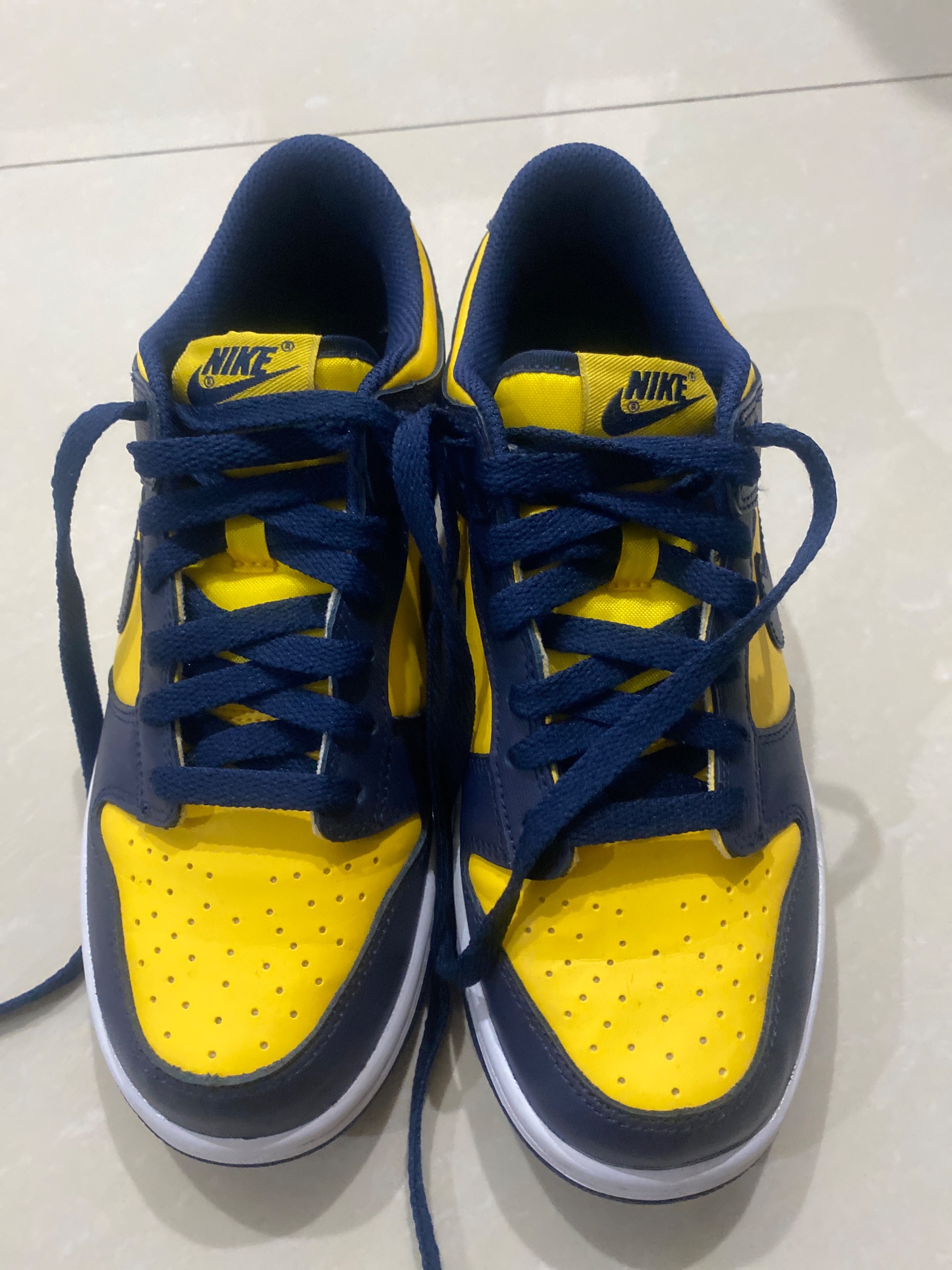 Nike Yellow & Navy Dunk Low Sneakers US 8.5