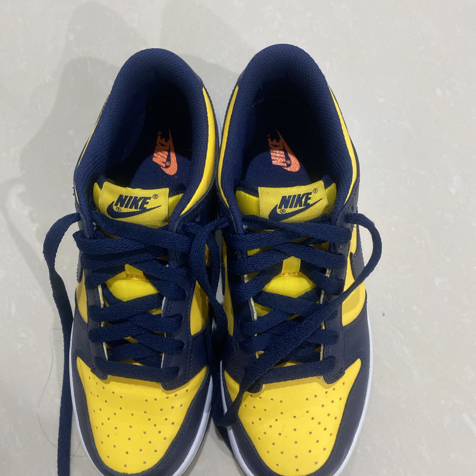 Nike Yellow & Navy Dunk Low Sneakers US 8.5 image 2