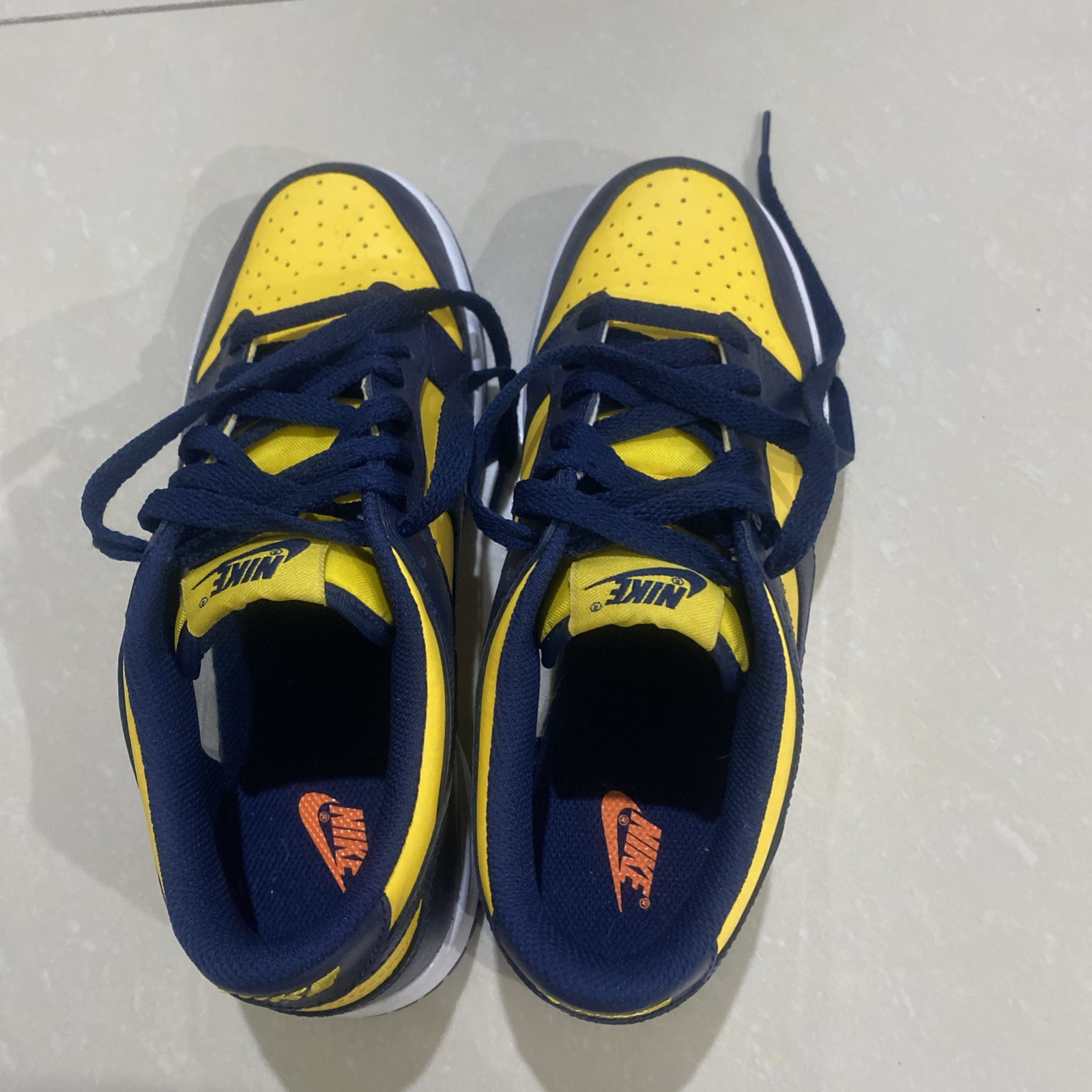 Nike Yellow & Navy Dunk Low Sneakers US 8.5 image 3