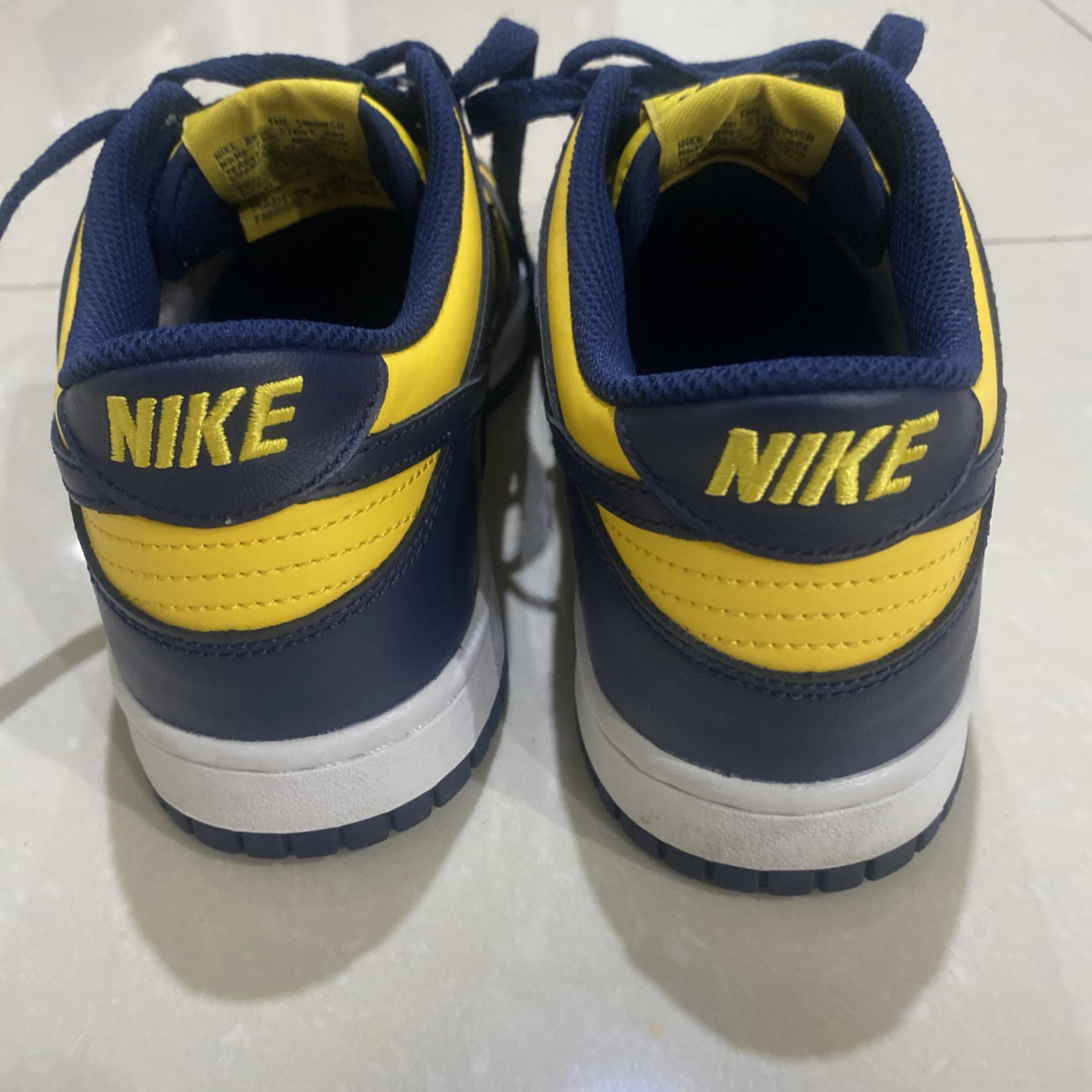 Nike Yellow & Navy Dunk Low Sneakers US 8.5 image 5