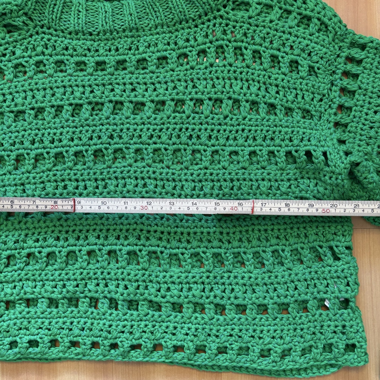Lovely Denim Women Green Crochet Sweater Medium image 9