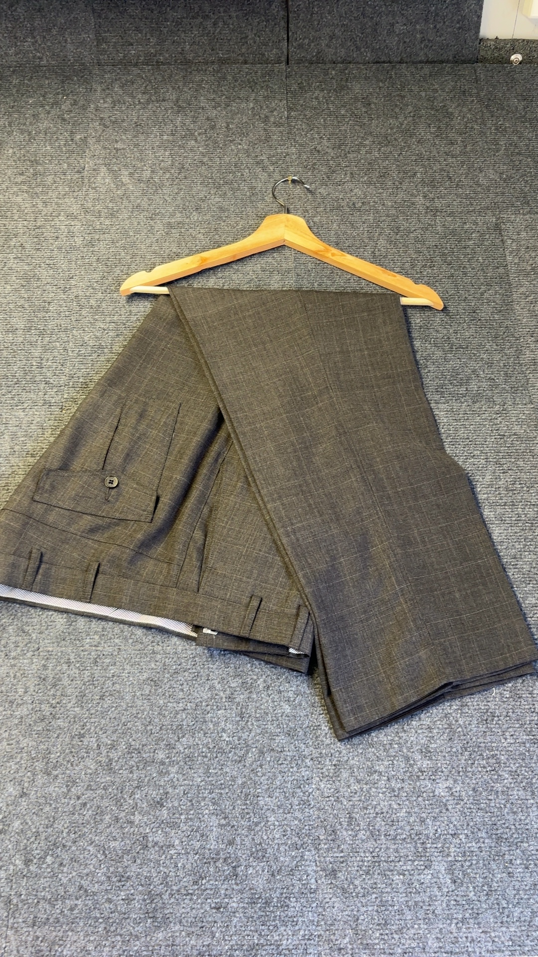 Designers at Debenhams charcoal grey Checkered Wool Blend Trousers 38R perfect conditon worn once image 2