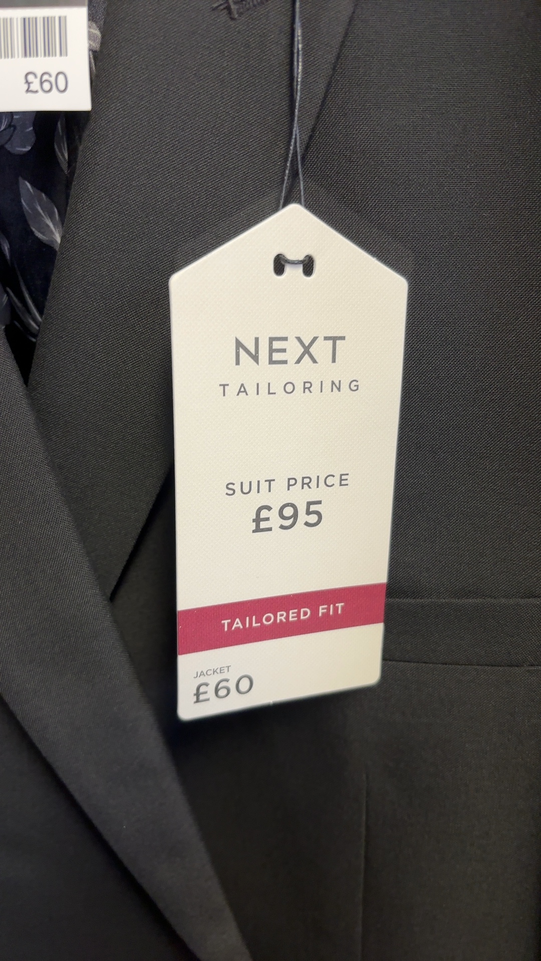 Next Men's Black Tailored Fit Blazer Jacket 50R Floral Lining brand new never worn image 4