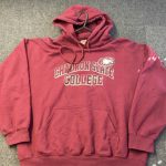 Chadron State College Maroon Hoodie Large Cotton Blend Good Condition