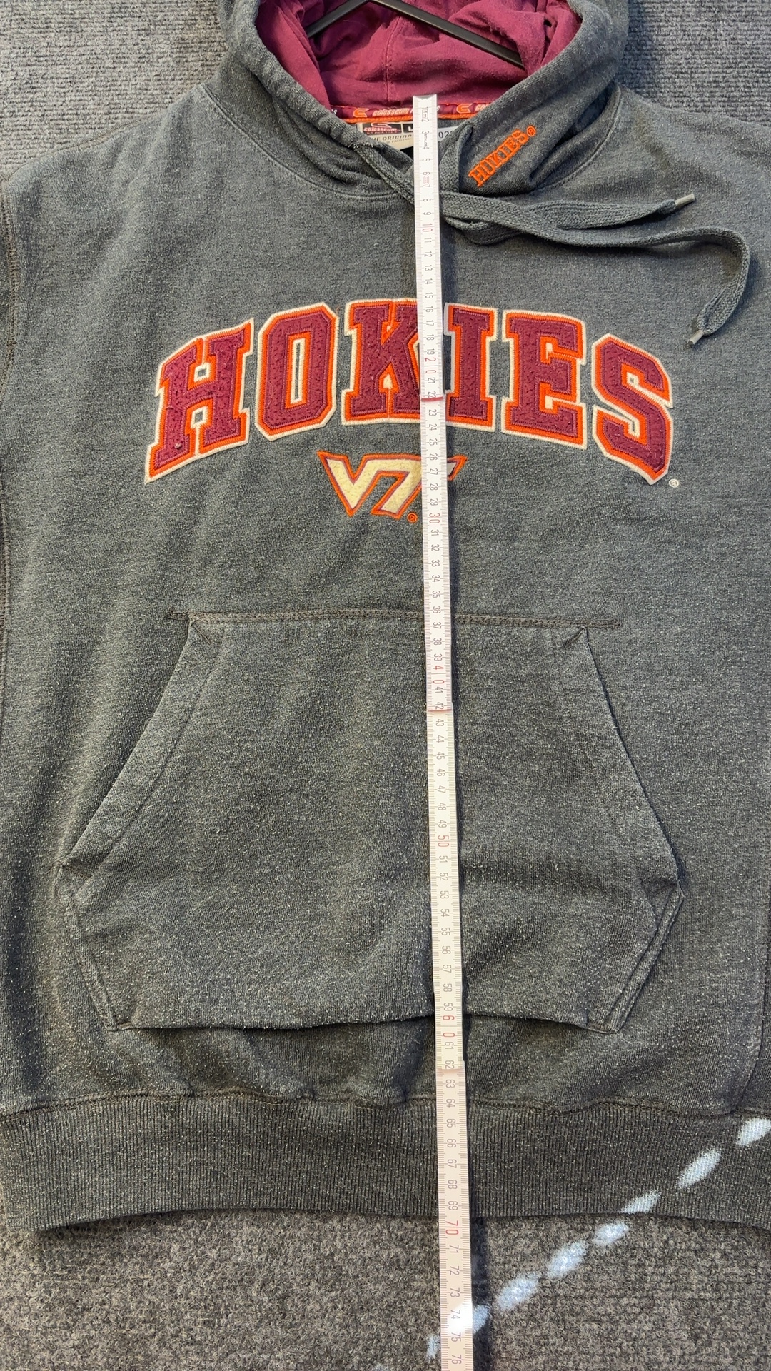 Cardinals Grey & Burgundy Hokies Hoodie Large Cotton Blend good condition image 9