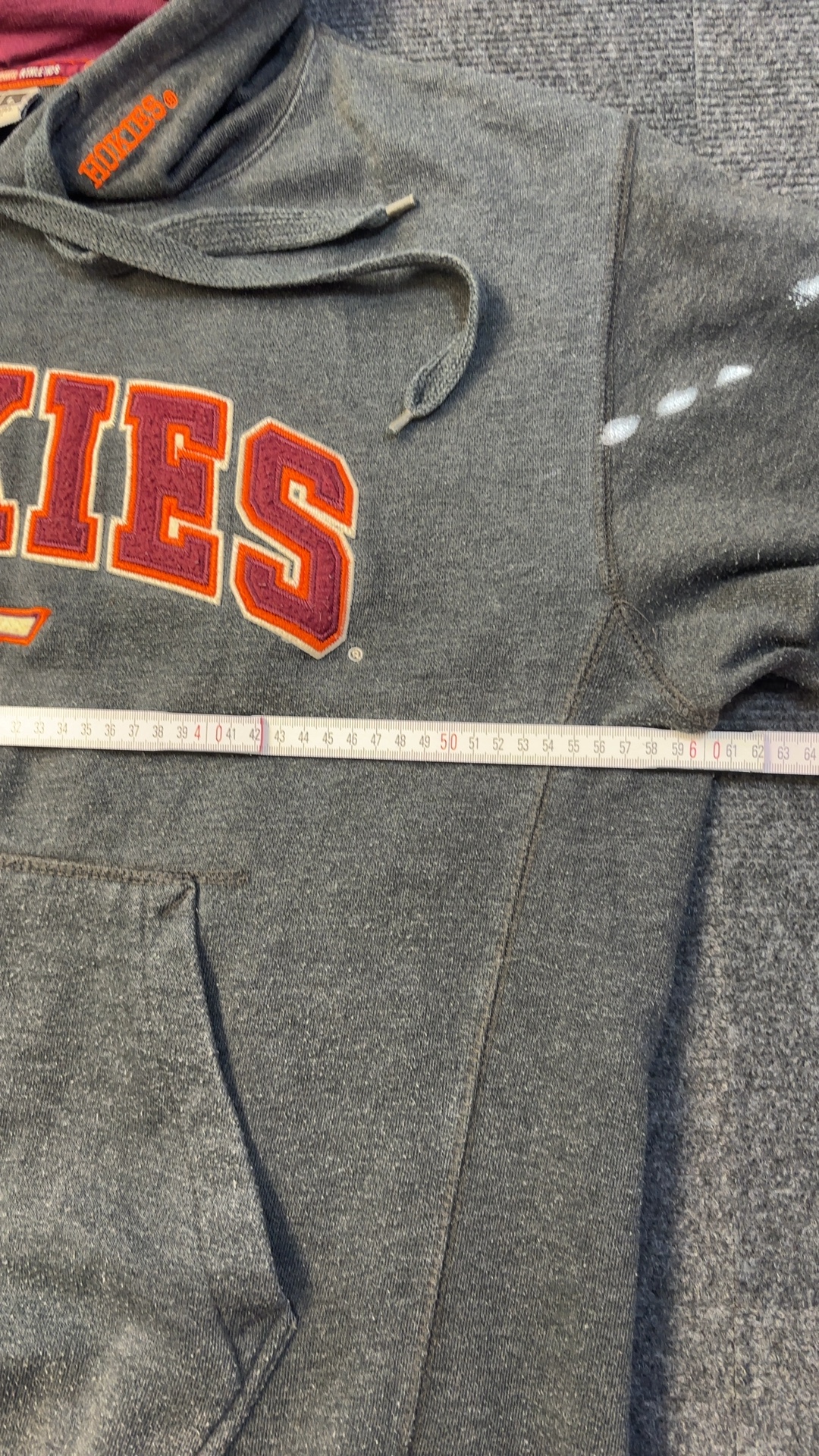 Cardinals Grey & Burgundy Hokies Hoodie Large Cotton Blend good condition image 10