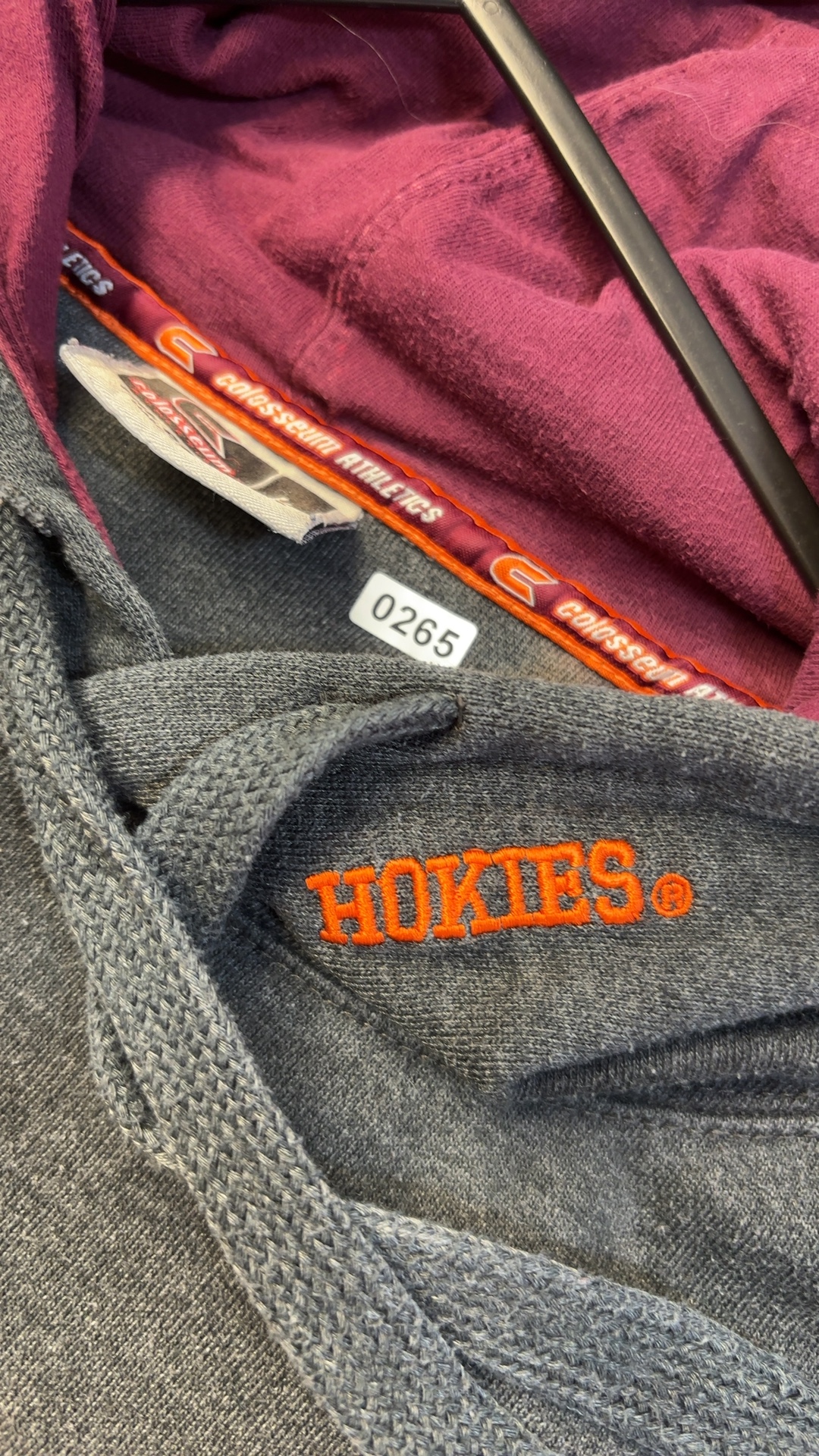 Cardinals Grey & Burgundy Hokies Hoodie Large Cotton Blend good condition image 4