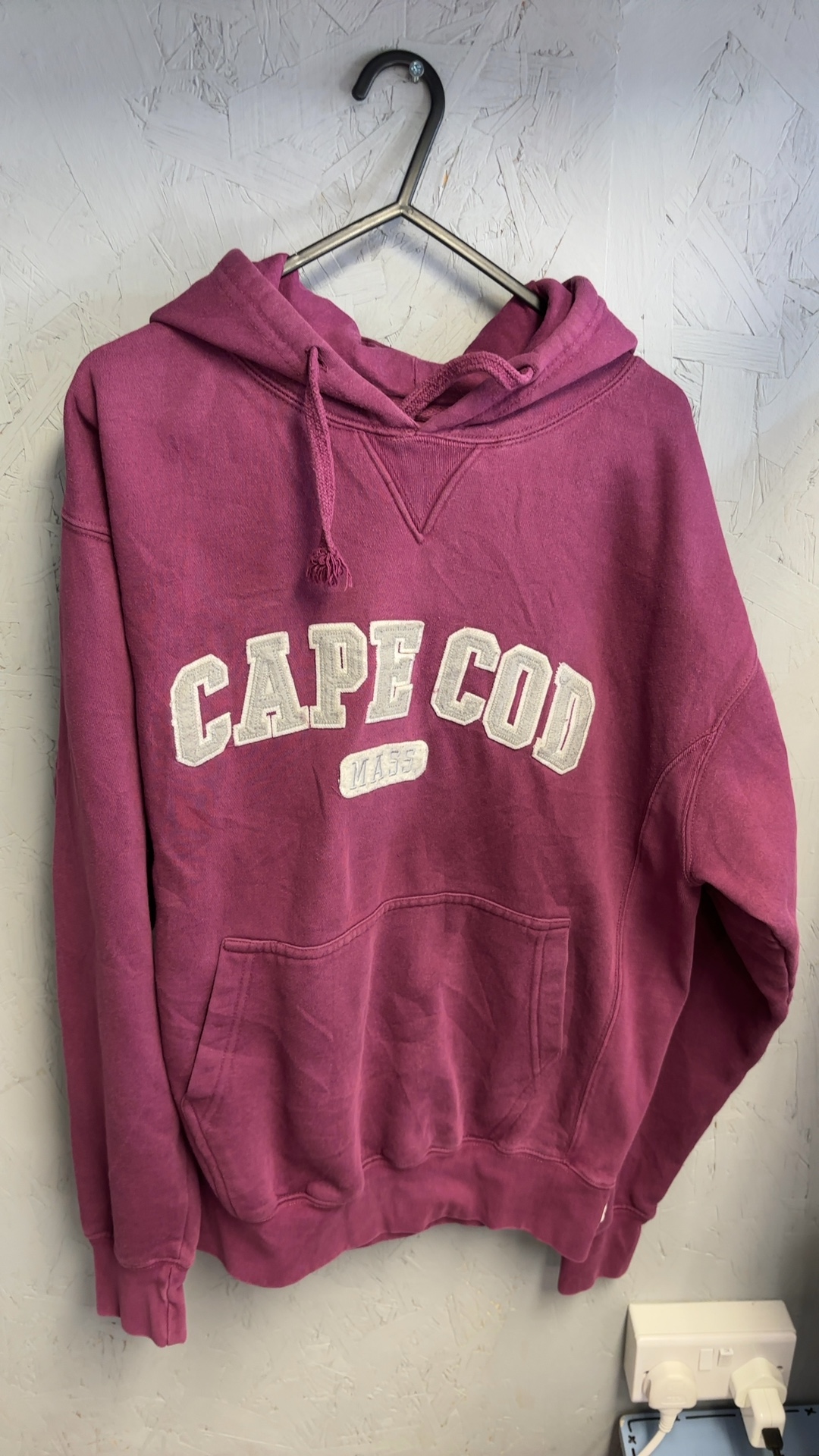 Cuffy's Cape Cod pinky red/burgundy Hoodie Large Cotton Polyester good condition