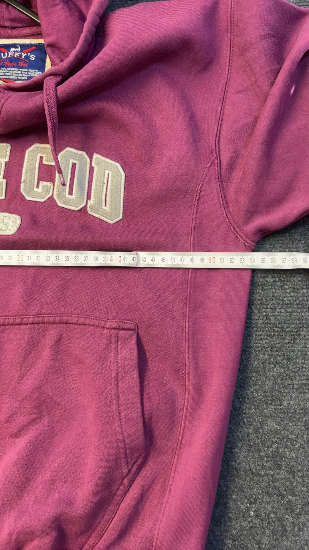 Cuffy's Cape Cod pinky red/burgundy Hoodie Large Cotton Polyester good condition image 9