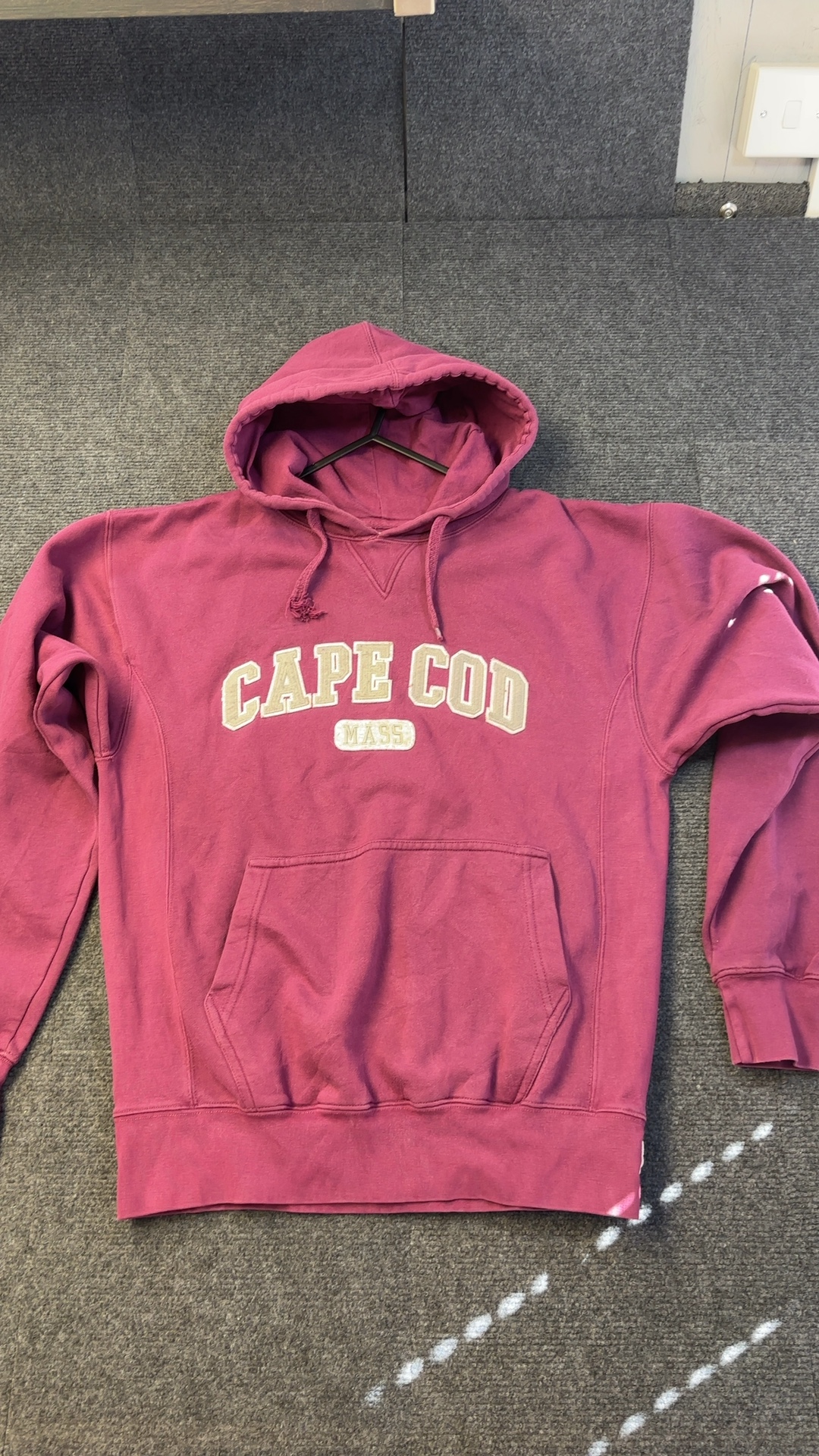 Cuffy's Cape Cod pinky red/burgundy Hoodie Large Cotton Polyester good condition image 2