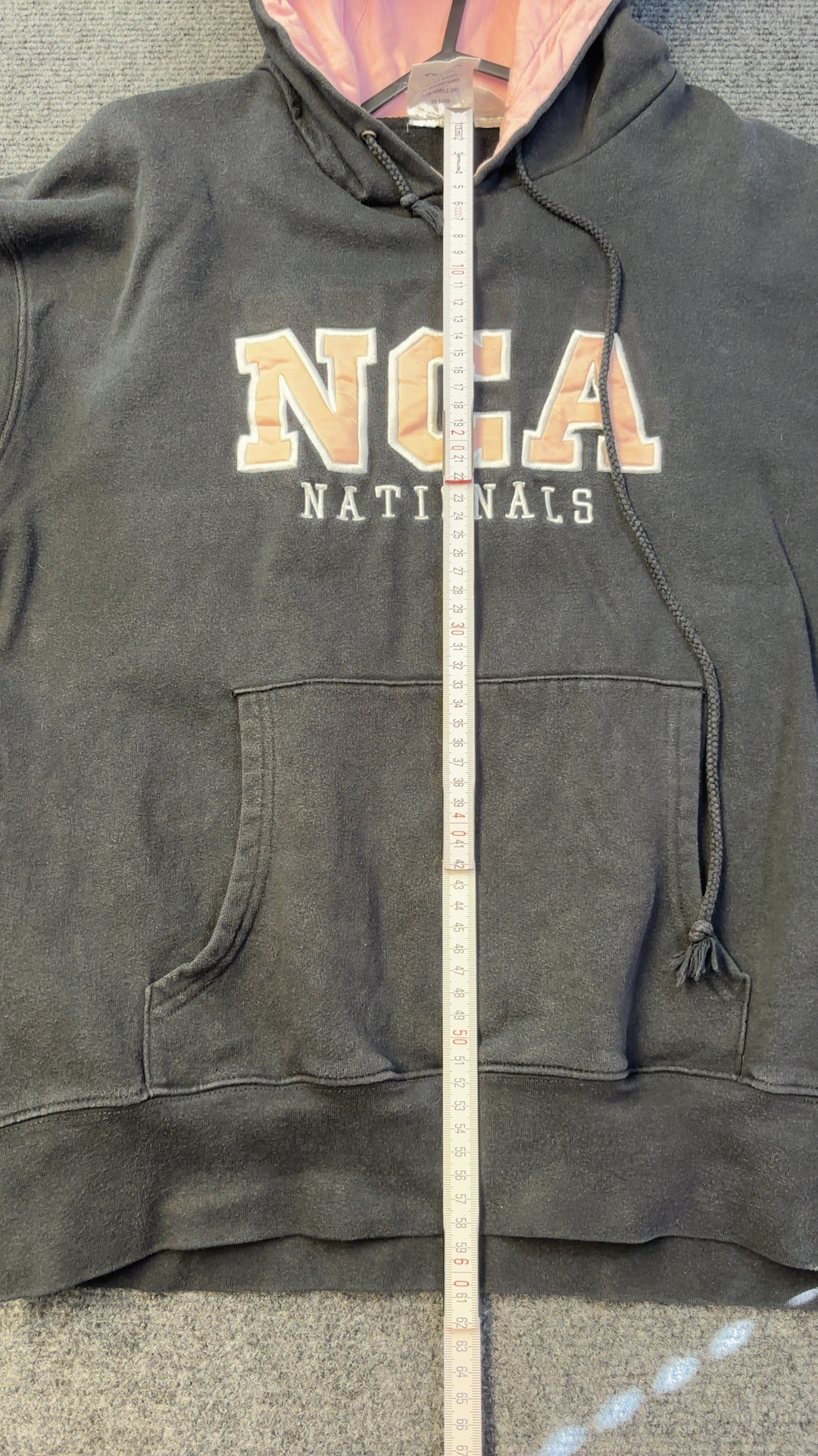 NCA Black & Pink Hooded Sweatshirt Large Unisex Cotton Blend Good Condition image 8