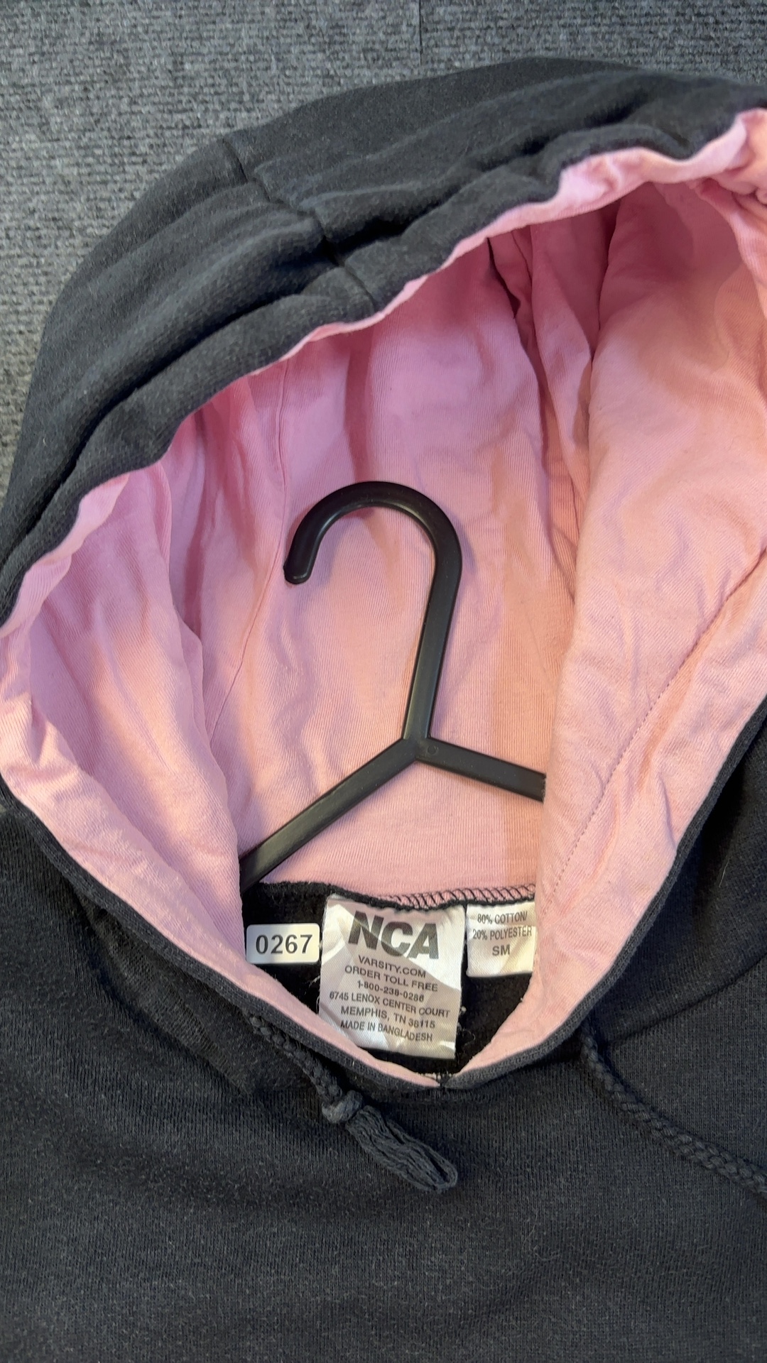 NCA Black & Pink Hooded Sweatshirt Large Unisex Cotton Blend Good Condition image 6
