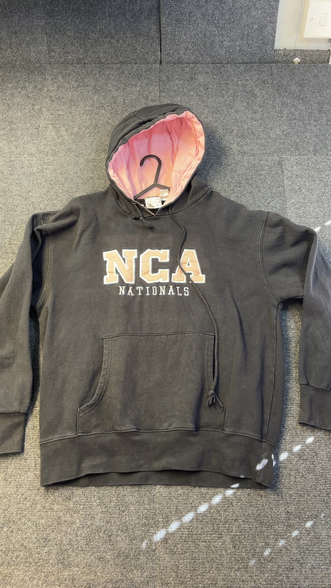 NCA Black & Pink Hooded Sweatshirt Large Unisex Cotton Blend Good Condition
