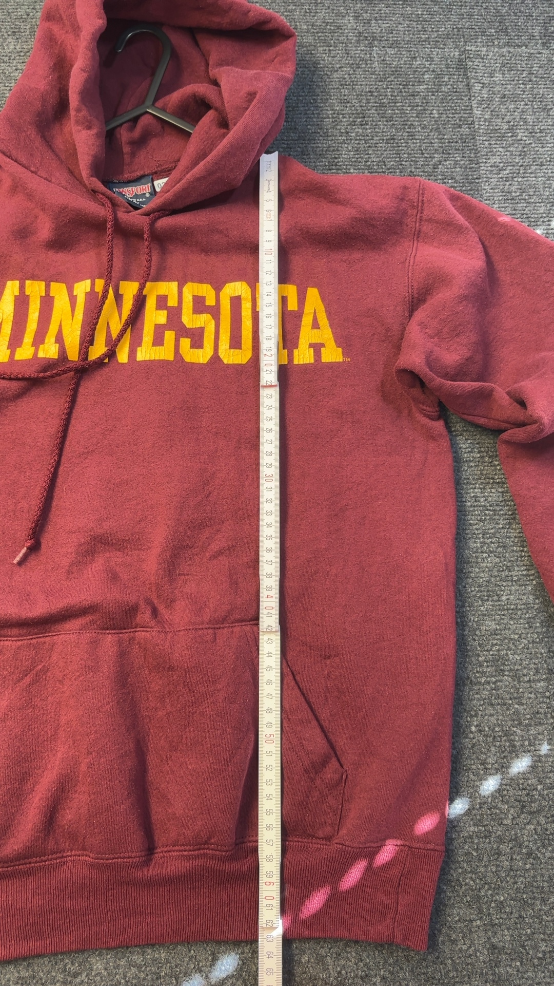 Minnesota Burgundy Hoodie Medium 50% Polyester 50% Cotton good condition image 8
