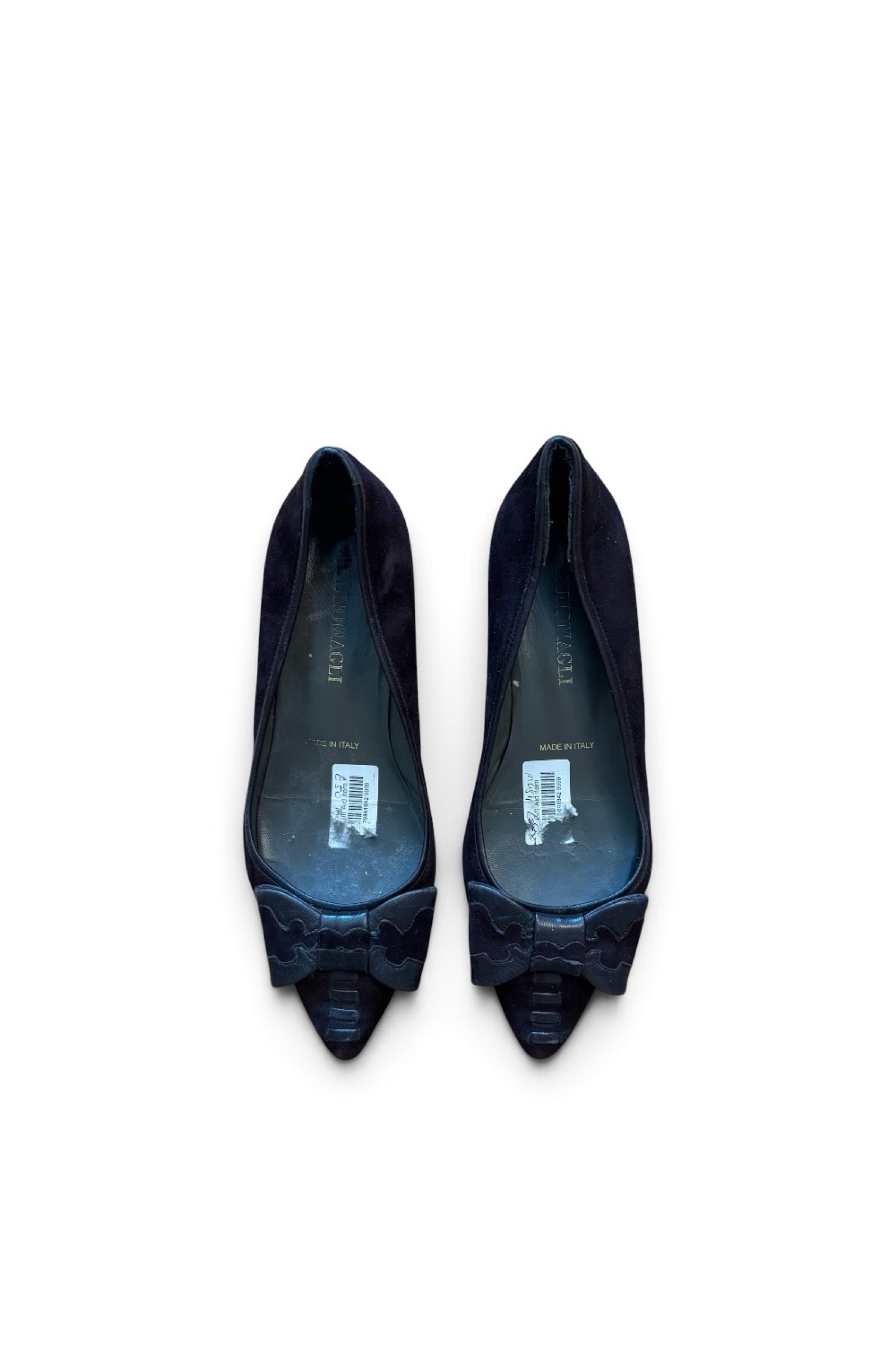 Ferragamo Women's Black Suede Kitten Heel Pumps UK 5