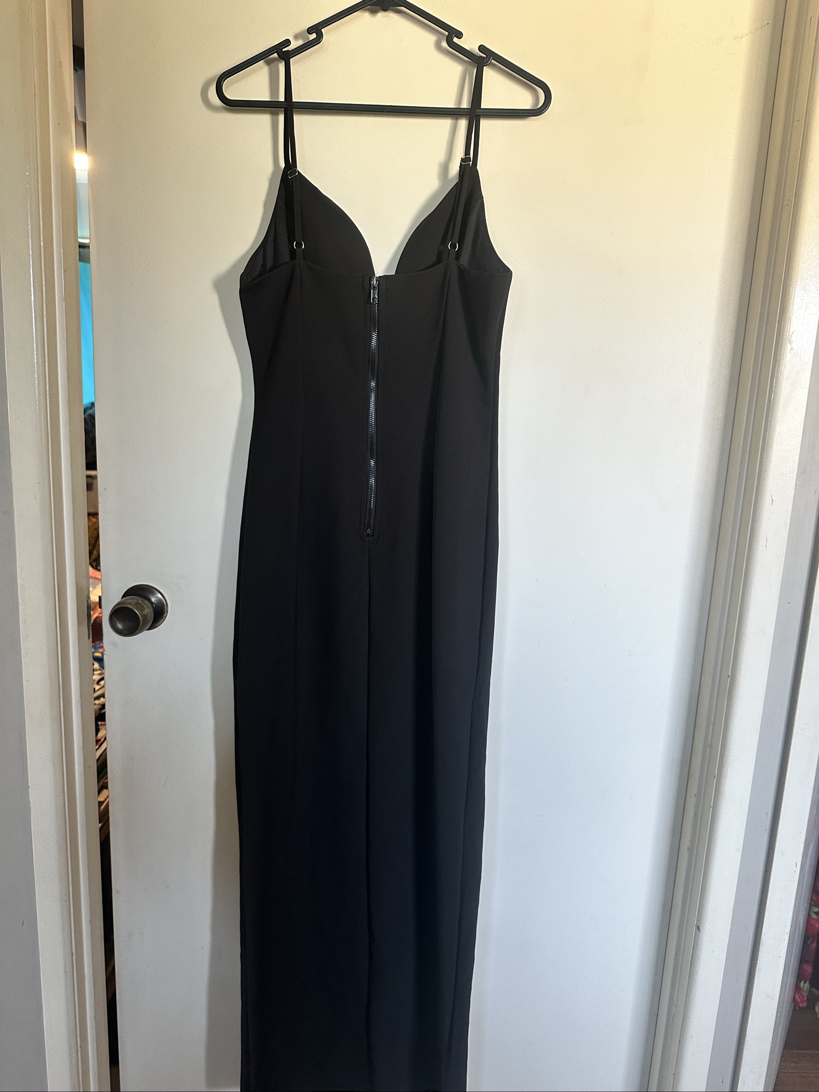 Subtlet Black Maxi Dress UK 8 V-Neck Spaghetti Strap image 4