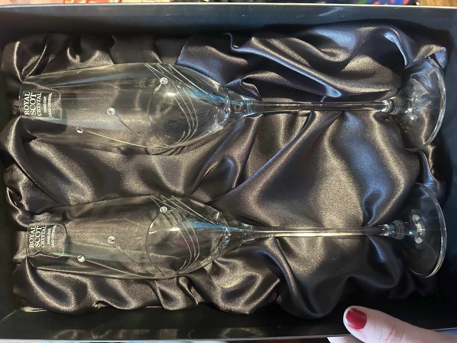 Royal Scot Crystal Handcut Lead Crystal Champagne Flutes Set of 2 image 2