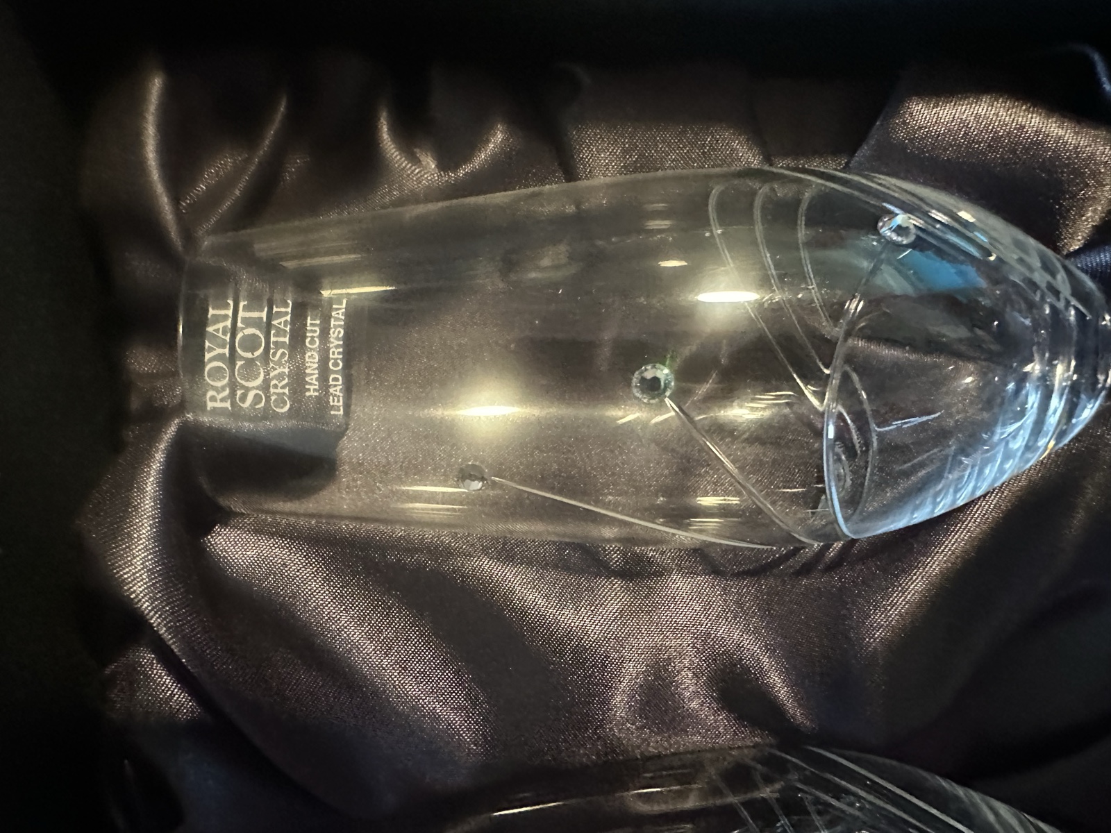 Royal Scot Crystal Handcut Lead Crystal Champagne Flutes Set of 2 image 3