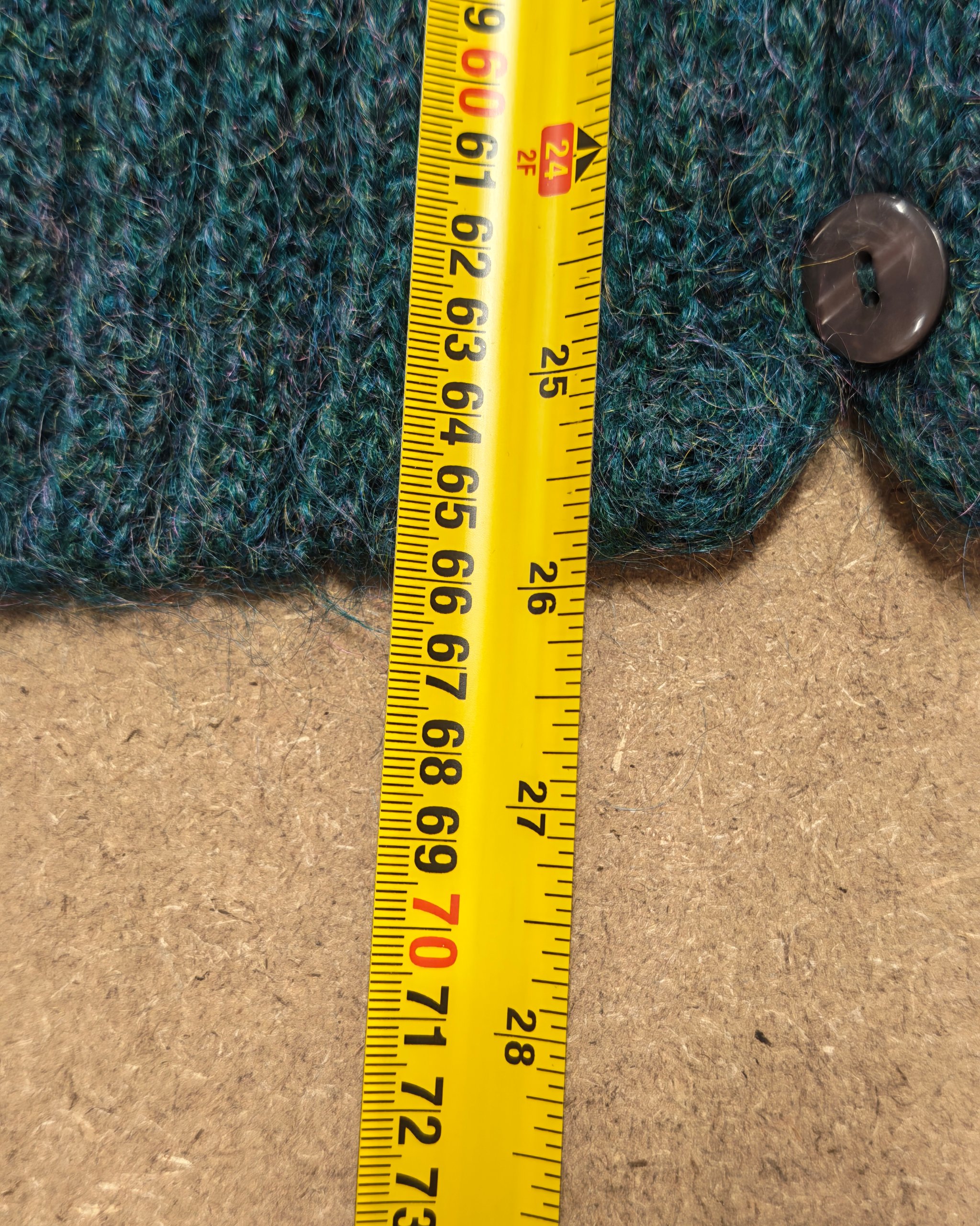 Express Tricot Green 50% Mohair 50% Acrylic blend Cardigan Medium Button Up image 4