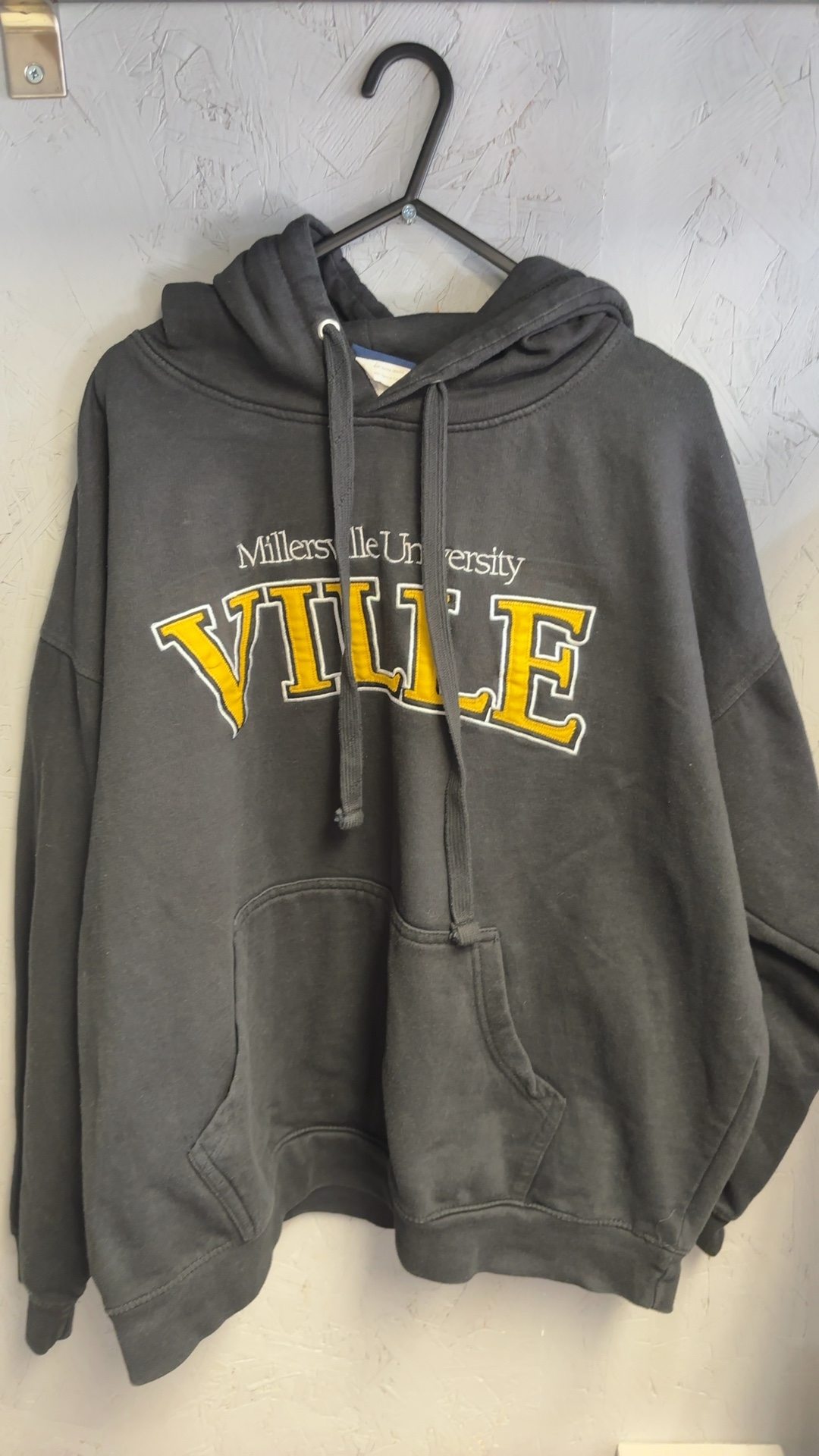 Millersville University Charcoal Grey Hoodie Large Cotton Blend Good condition