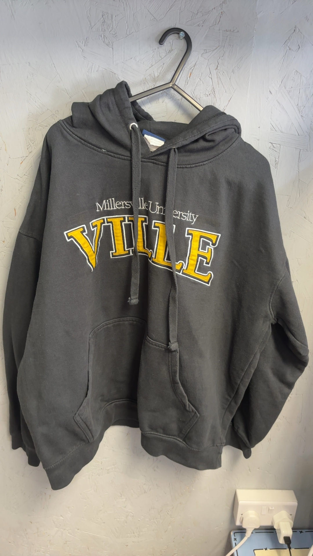 Millersville University Charcoal Grey Hoodie Large Cotton Blend Good condition image 2