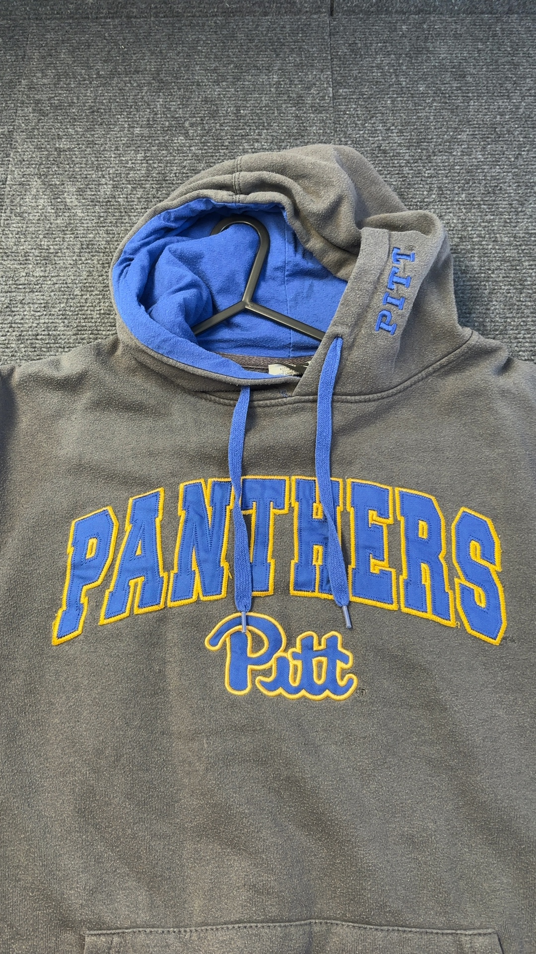 Pitt Grey & Blue Panthers Hoodie Medium Cotton Blend good condition image 3