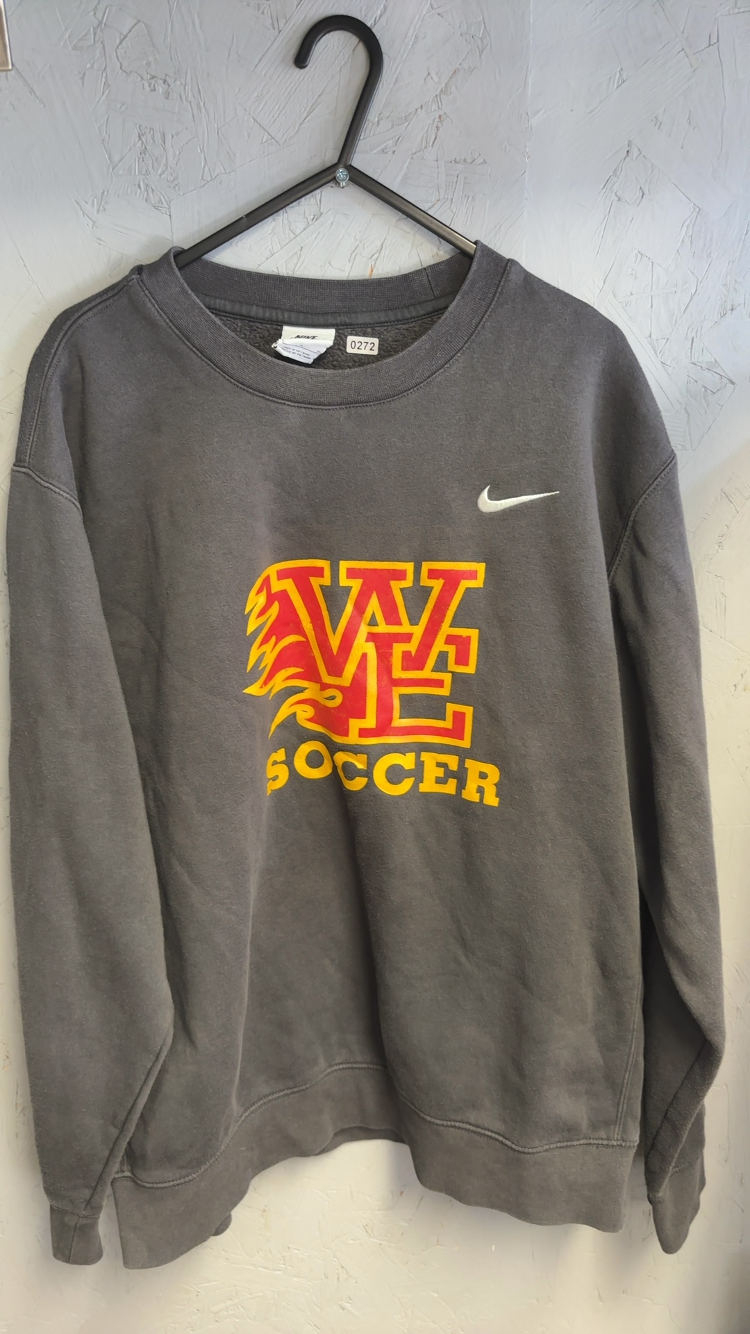 Nike Grey Williamsville East Soccer Cotton Sweatshirt Large good condition