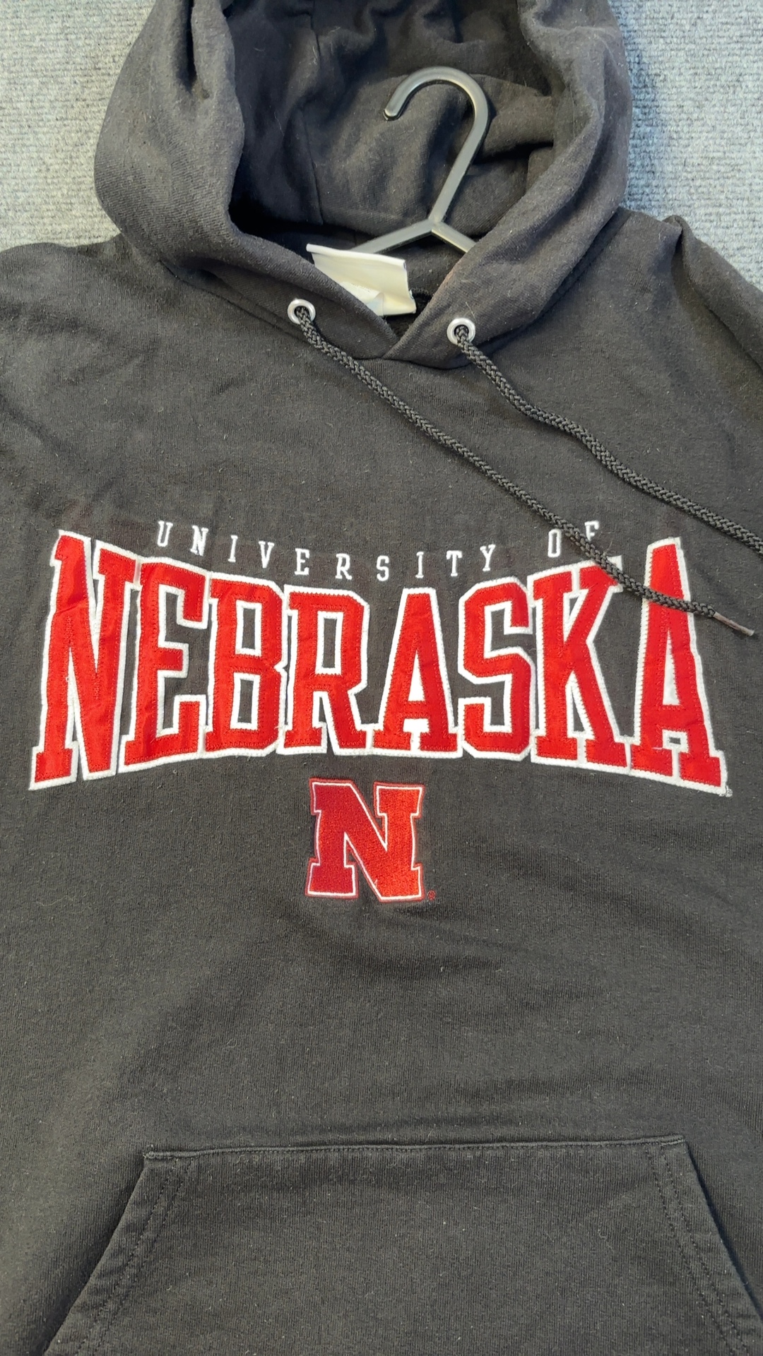 Champion Black University of Nebraska Hoodie Large good condition image 3