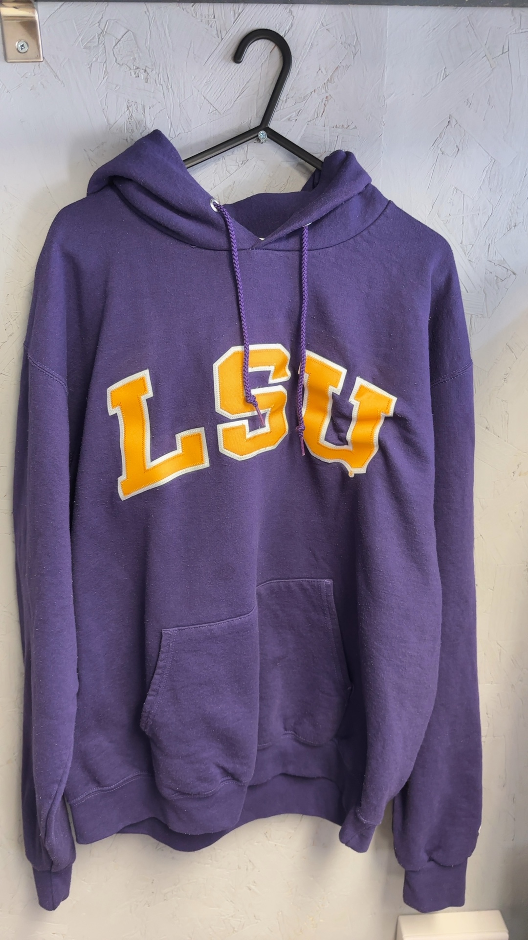 Champion Purple LSU Hoodie Medium Cotton Polyester good condition image 2
