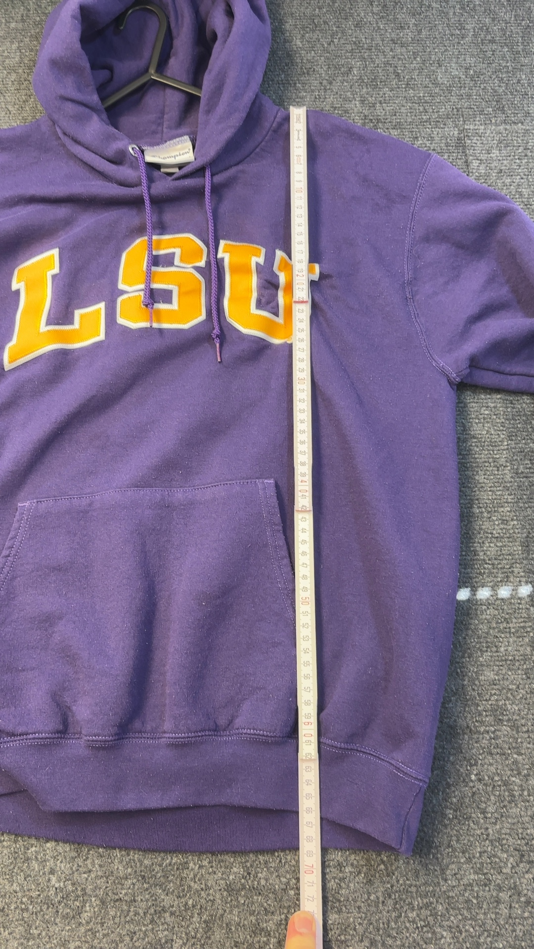 Champion Purple LSU Hoodie Medium Cotton Polyester good condition image 8