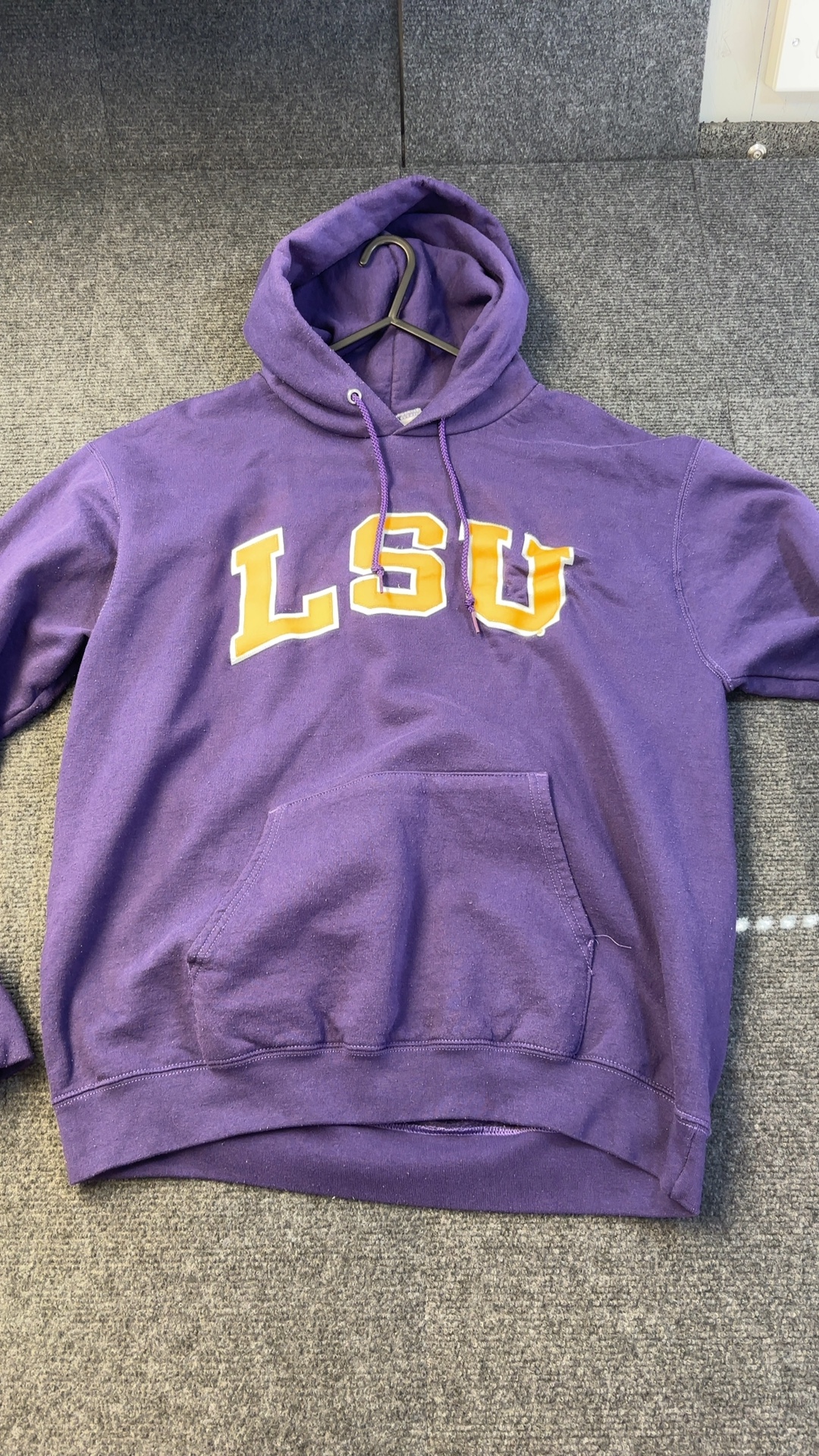 Champion Purple LSU Hoodie Medium Cotton Polyester good condition