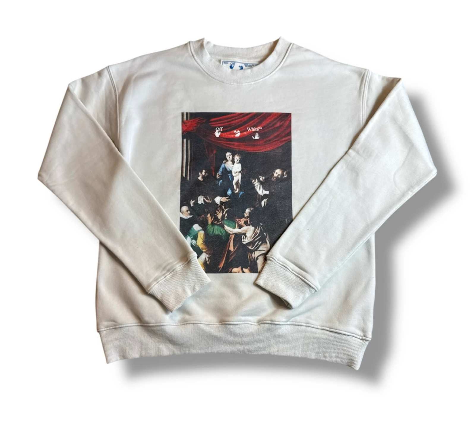 Off-White Beige Caravaggio Madonna Sweatshirt Manches Longues - xs image 2