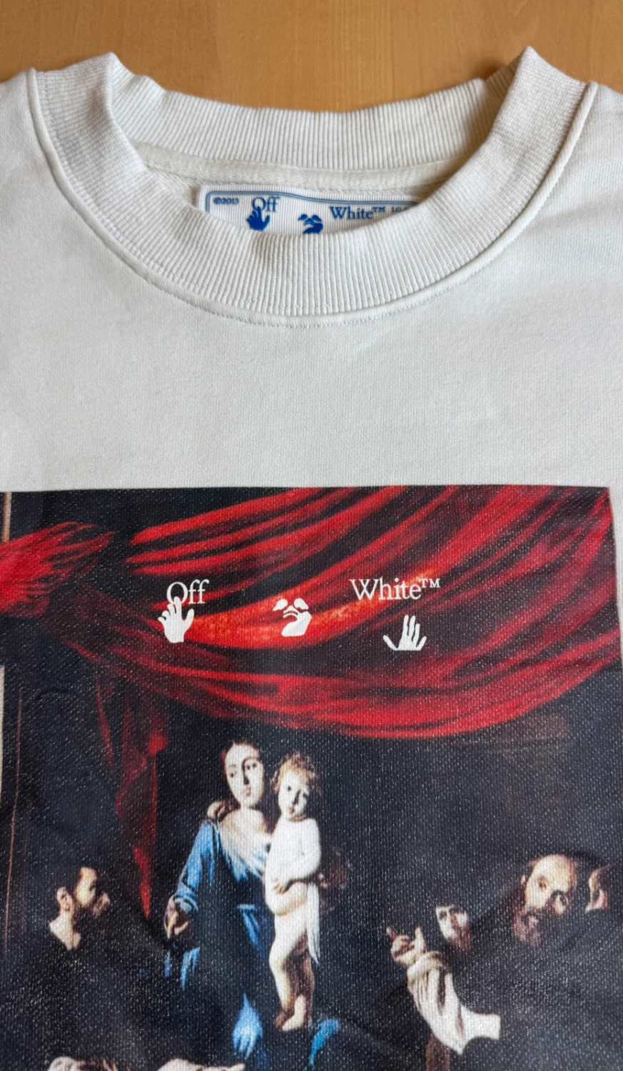 Off-White Beige Caravaggio Madonna Sweatshirt Manches Longues - xs image 5