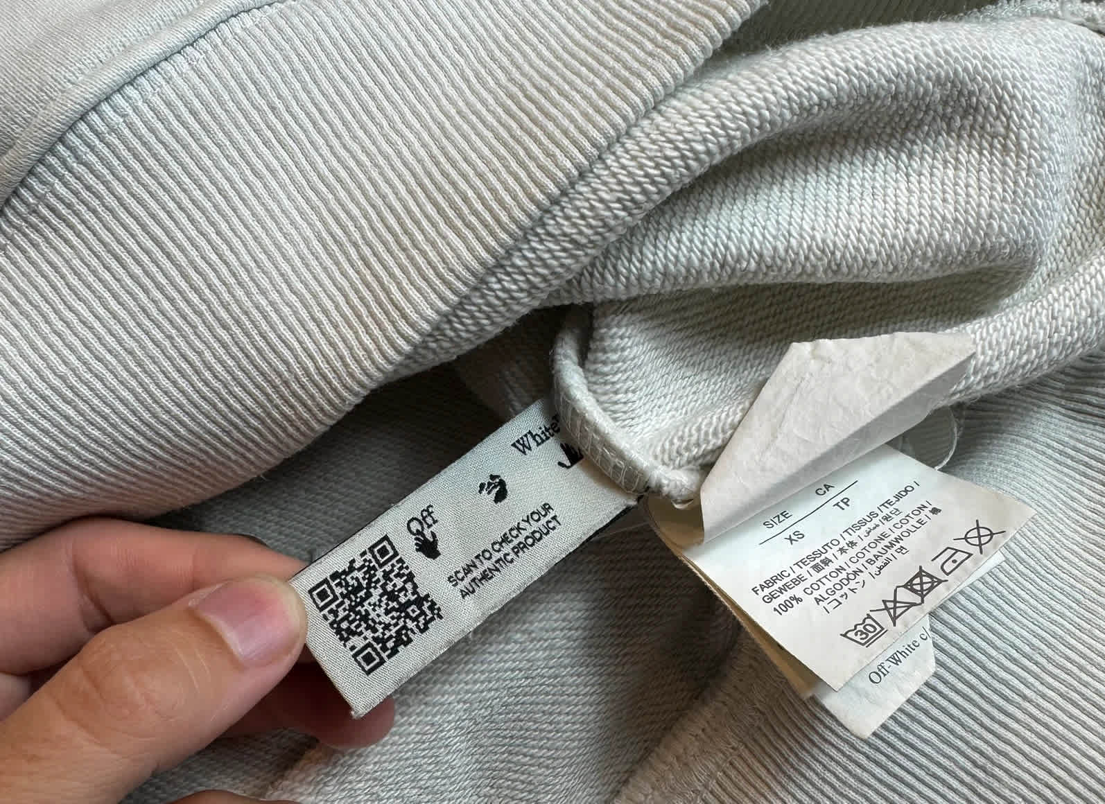 Off-White Beige Caravaggio Madonna Sweatshirt Manches Longues - xs image 6