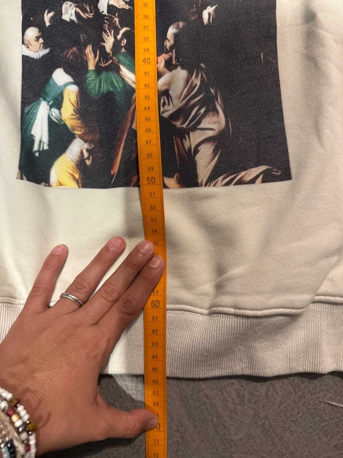 Off-White Beige Caravaggio Madonna Sweatshirt Manches Longues - xs image 8